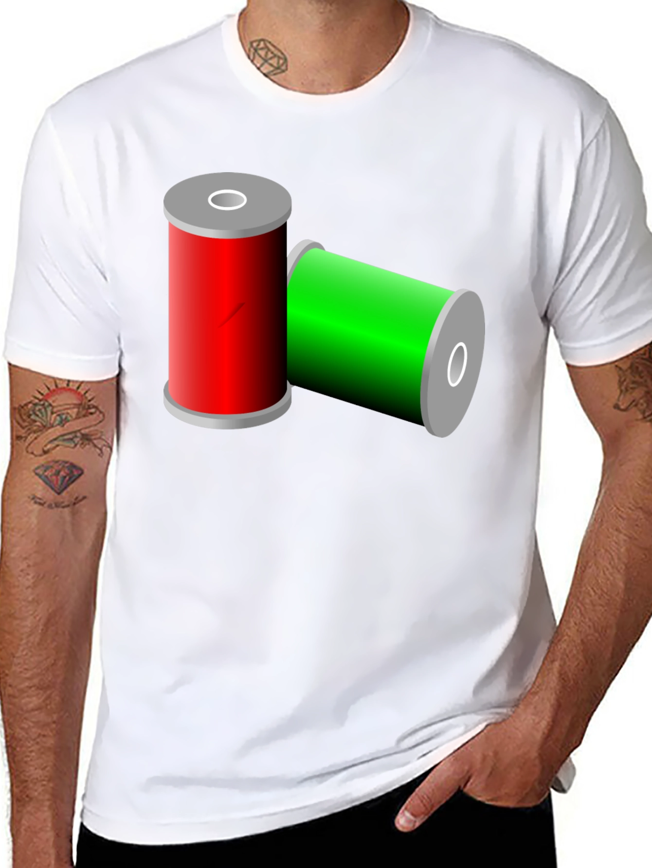 Black Thread Spools Graphic Tee view 8