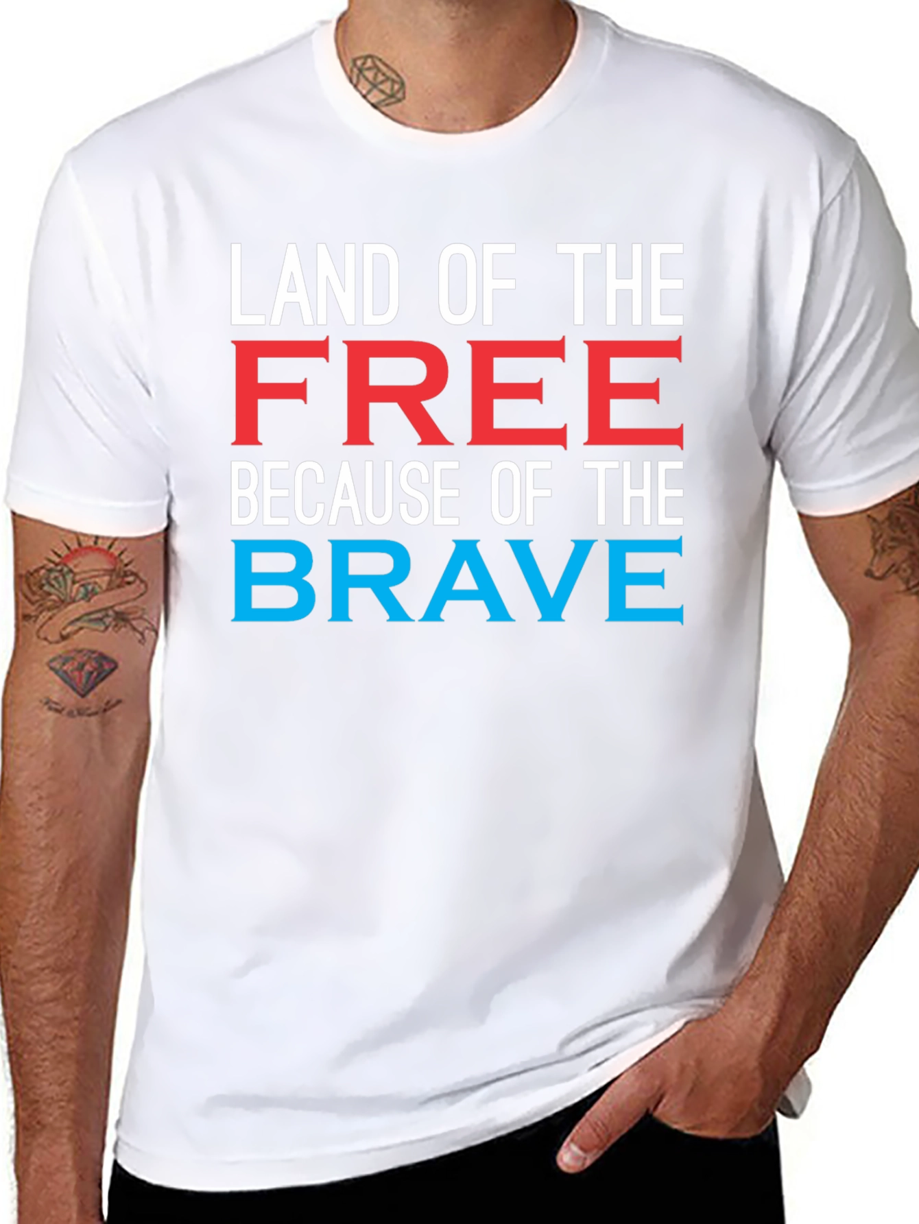 Black Land of the Free Graphic T-Shirt view 8