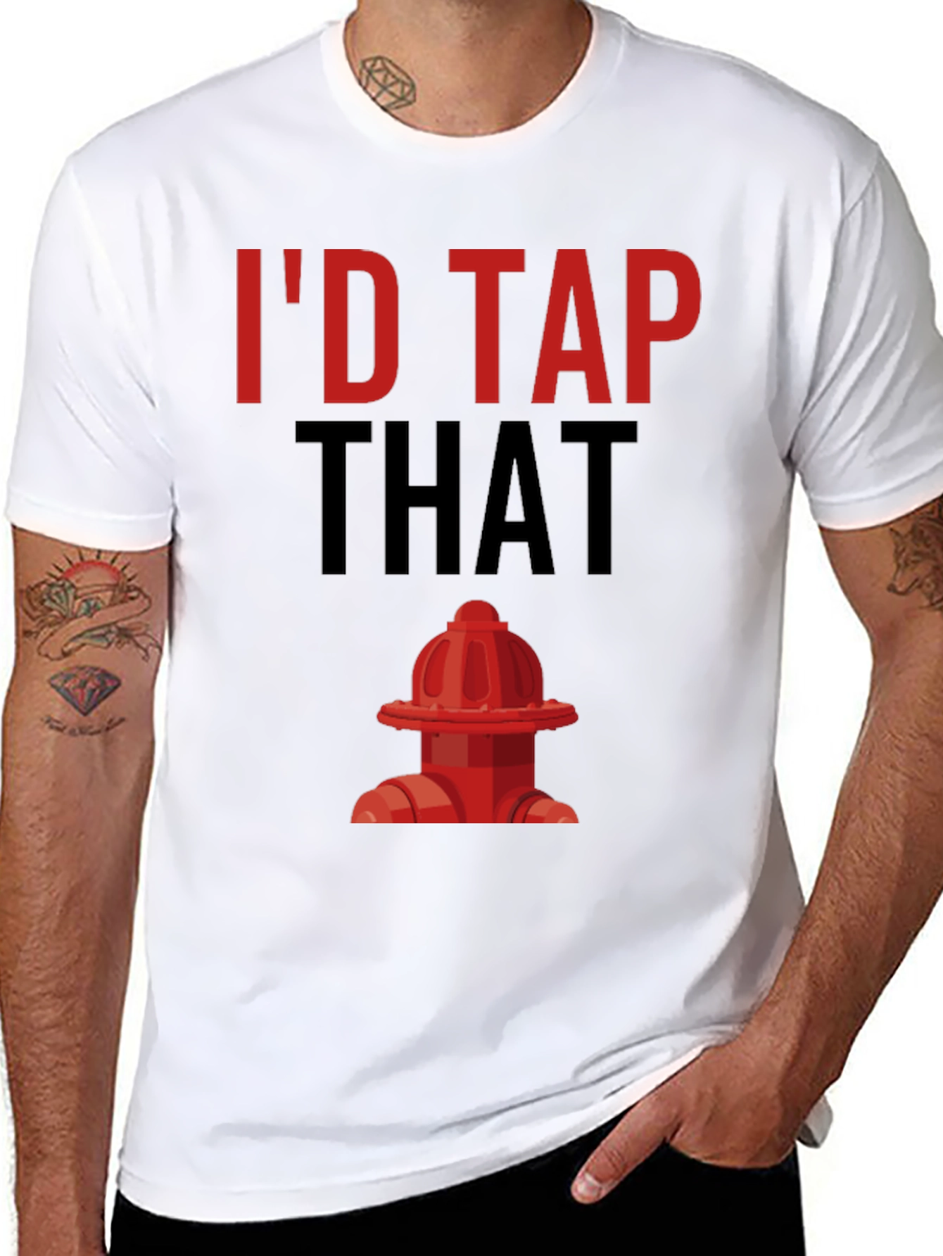 Black I'd Tap That Graphic T-Shirt view 8