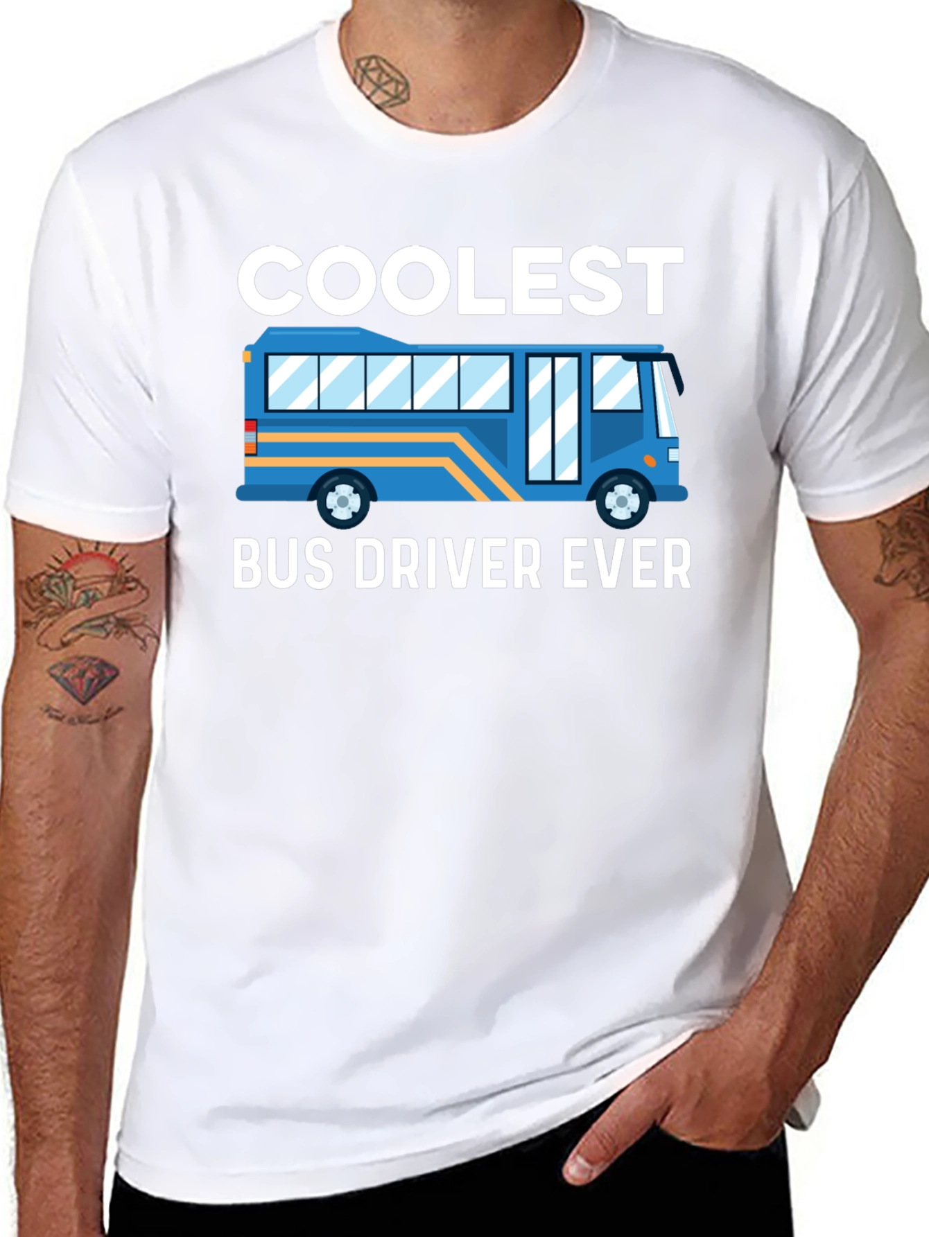 Black Coolest Bus Driver Ever T-Shirt view 8