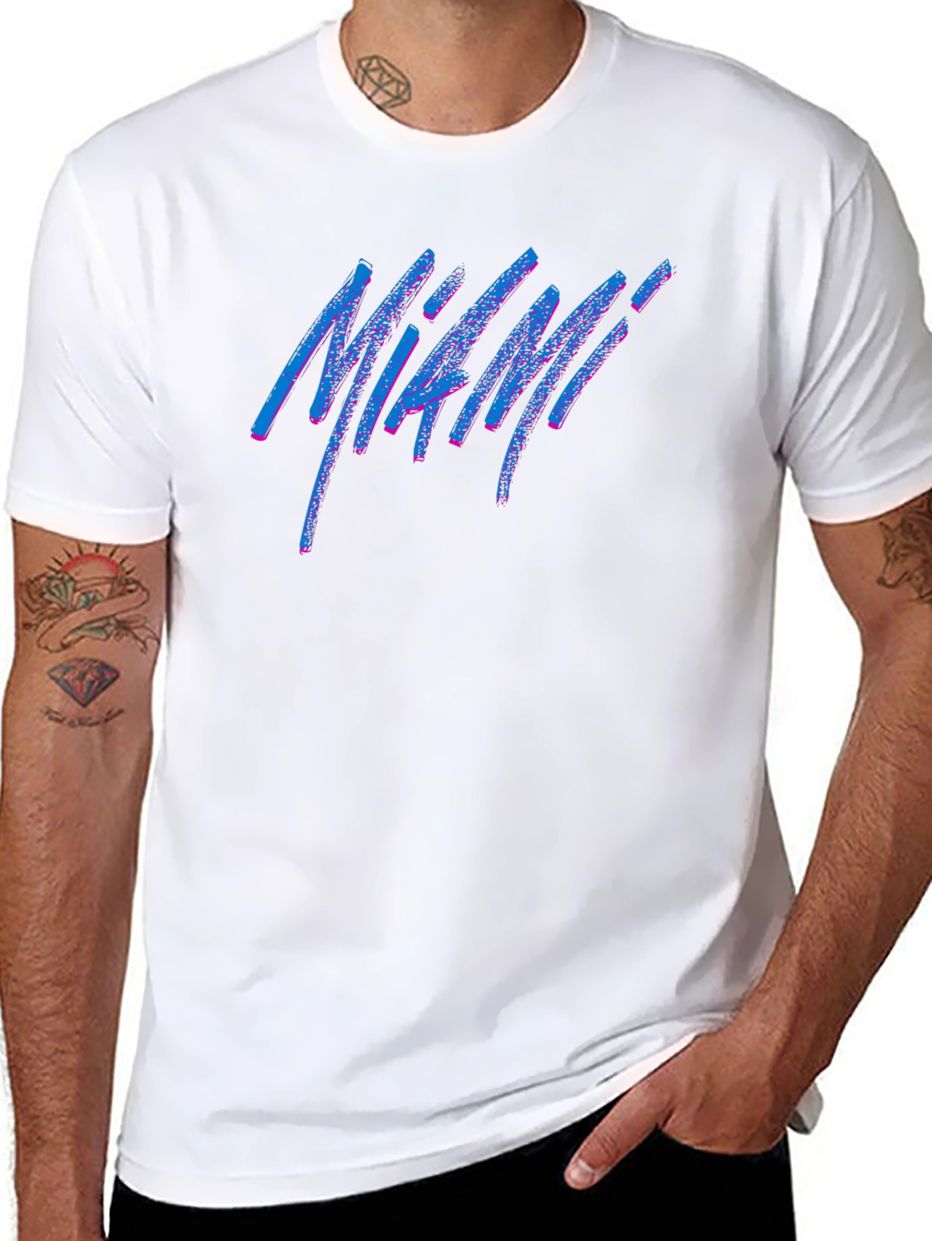 Black Miami Retro T-Shirt - Black view 8