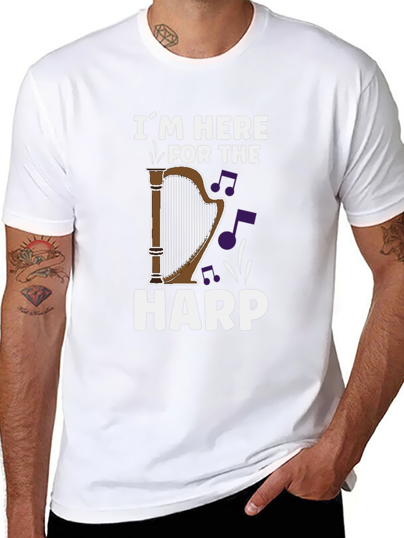 Black I'm Here For The Harp T-Shirt view 8