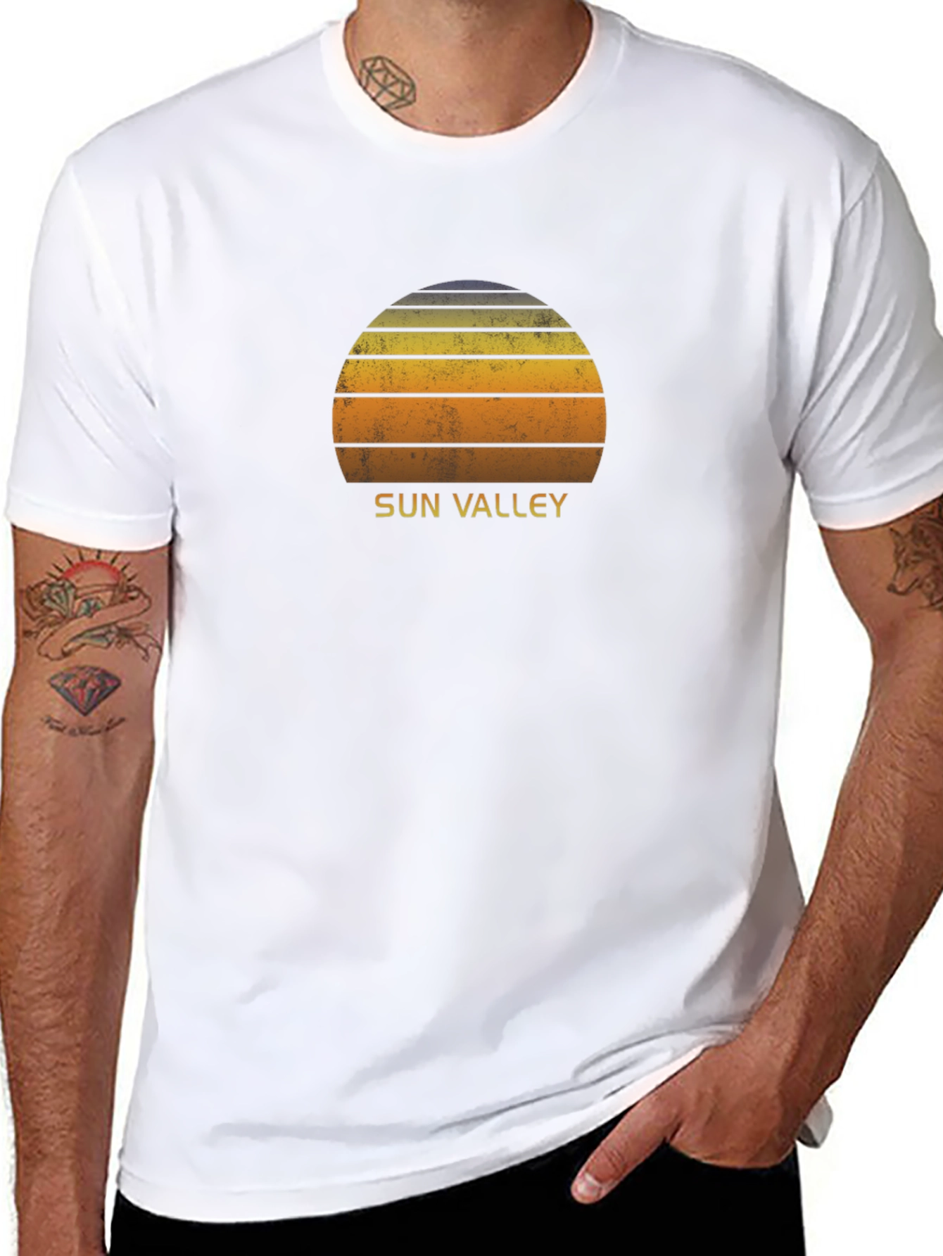 Black Sun Valley Sunset Graphic Tee - Retro Style view 8