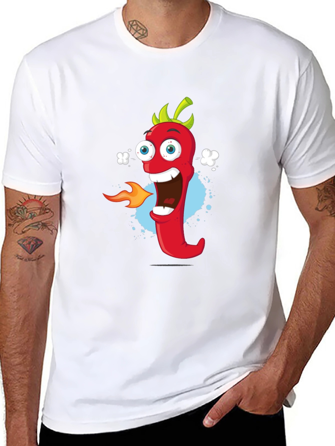 Black Cartoon Pepper T-Shirt - Spicy Fun! view 8