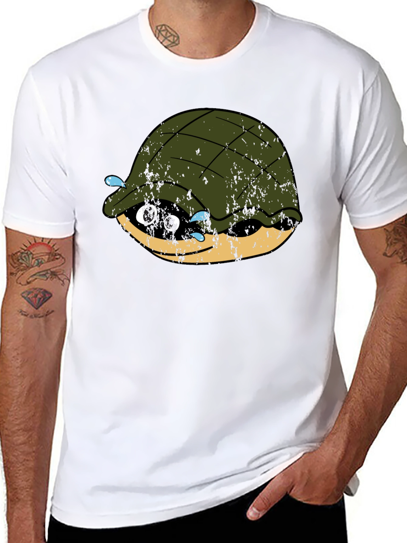 Black Funny Turtle Graphic T-Shirt - Black view 8
