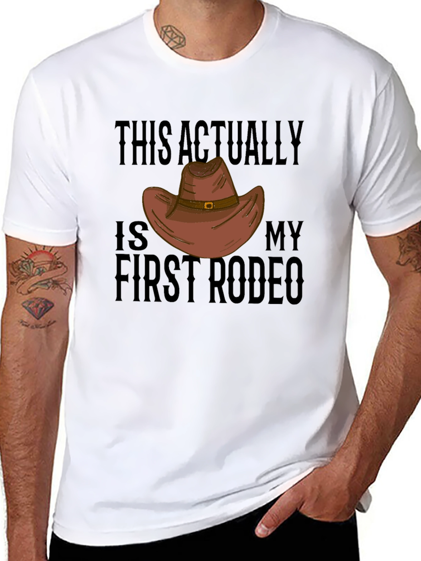 Black First Rodeo T-Shirt: Funny Western Cowboy Graphic Tee view 8