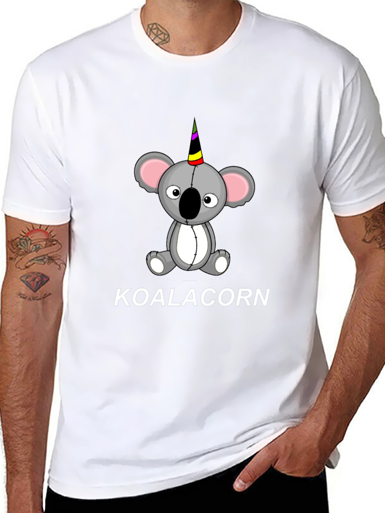 Black Koalacorn Black T-Shirt - Unisex Graphic Tee view 8