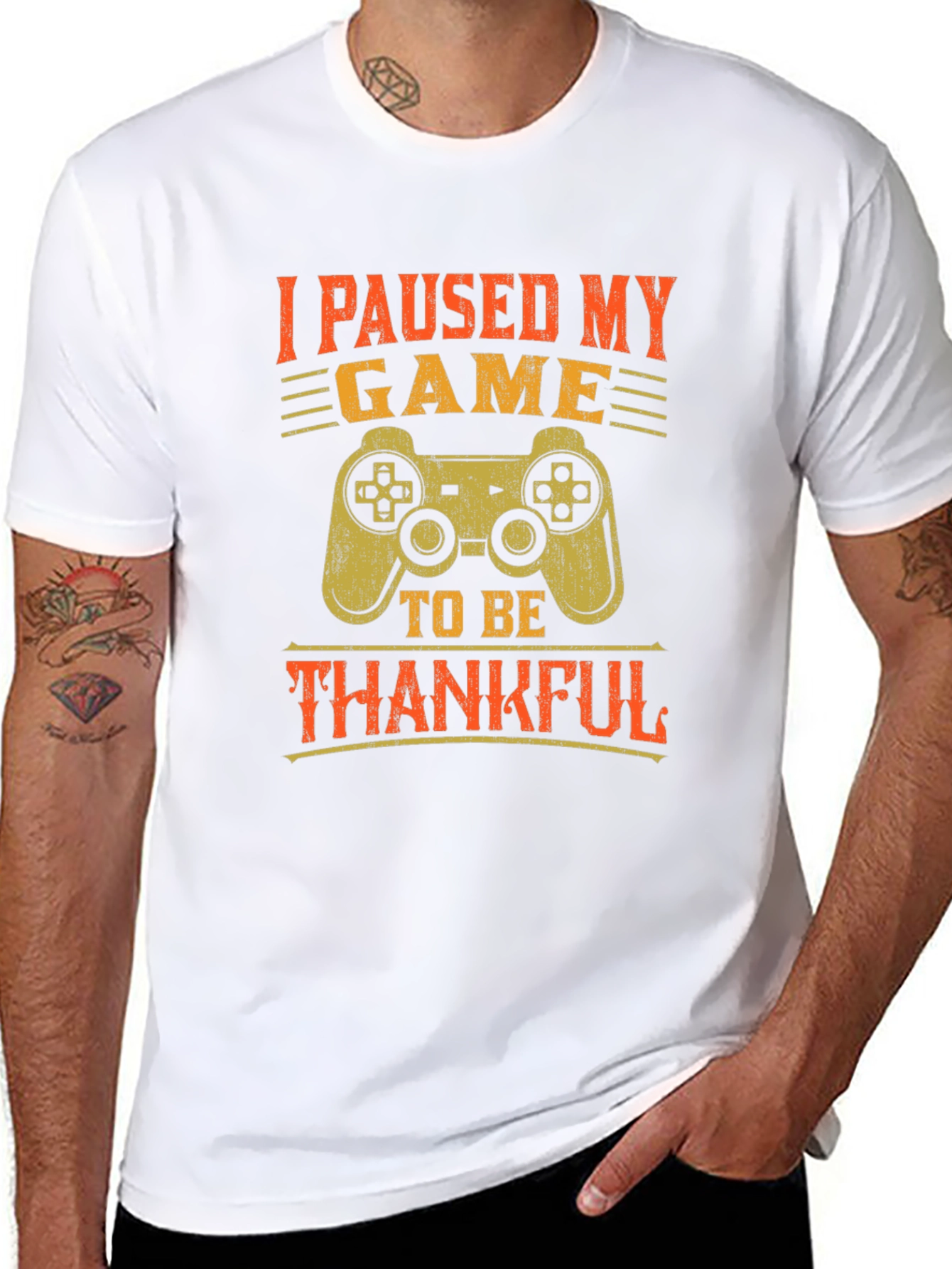 Black Gamer Thanksgiving T-Shirt - I Paused My Game view 8