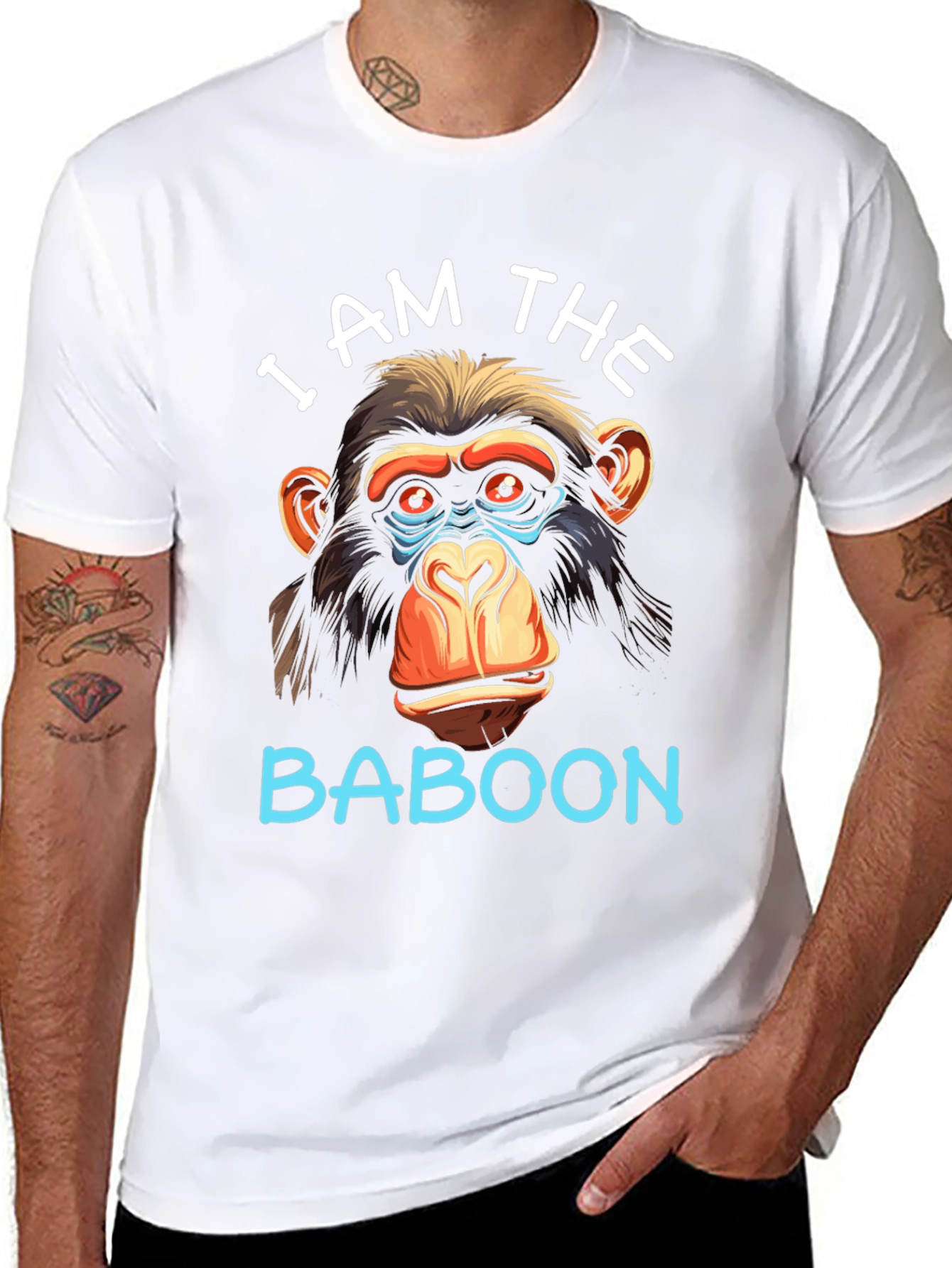 Black I Am The Baboon Graphic T-Shirt view 8