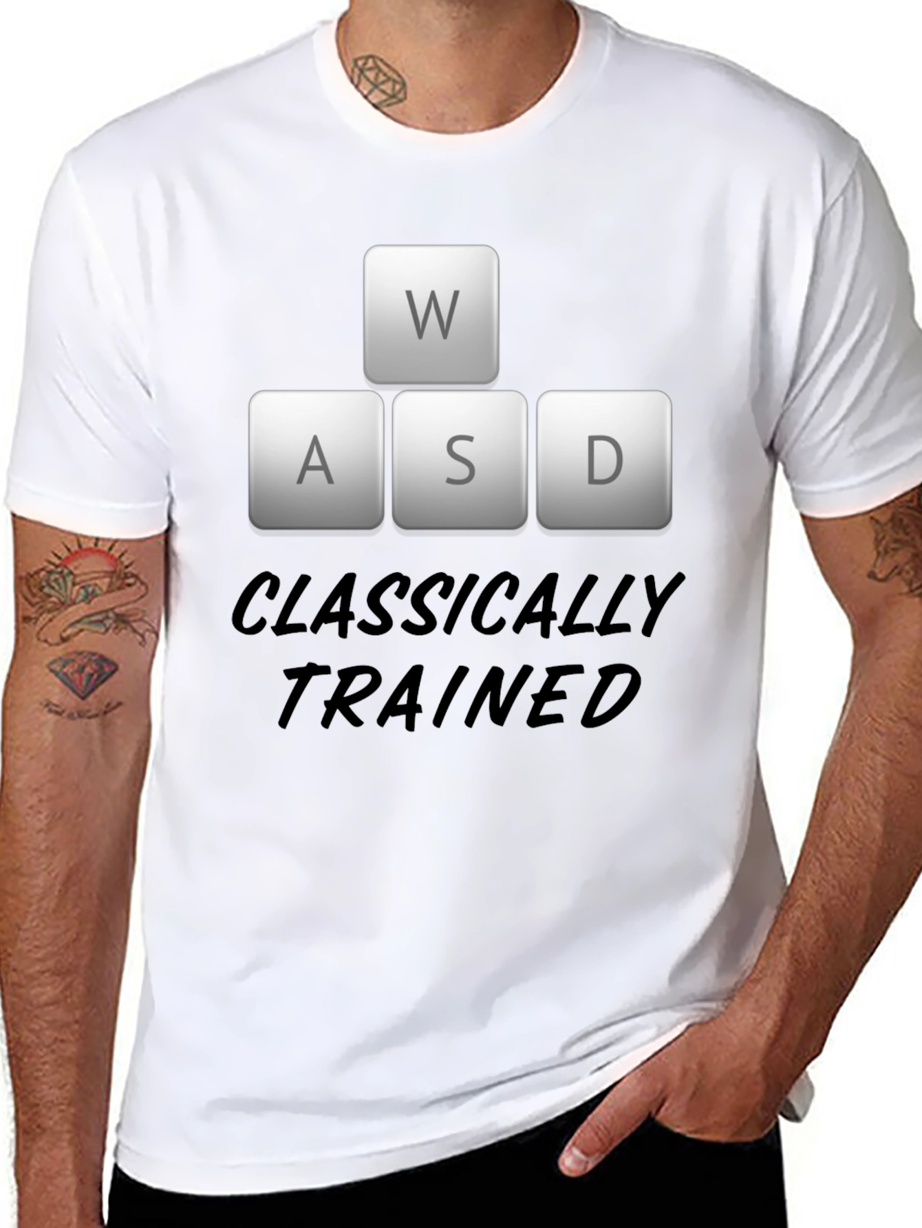 Black Classically Trained Gamer Black T-Shirt view 8