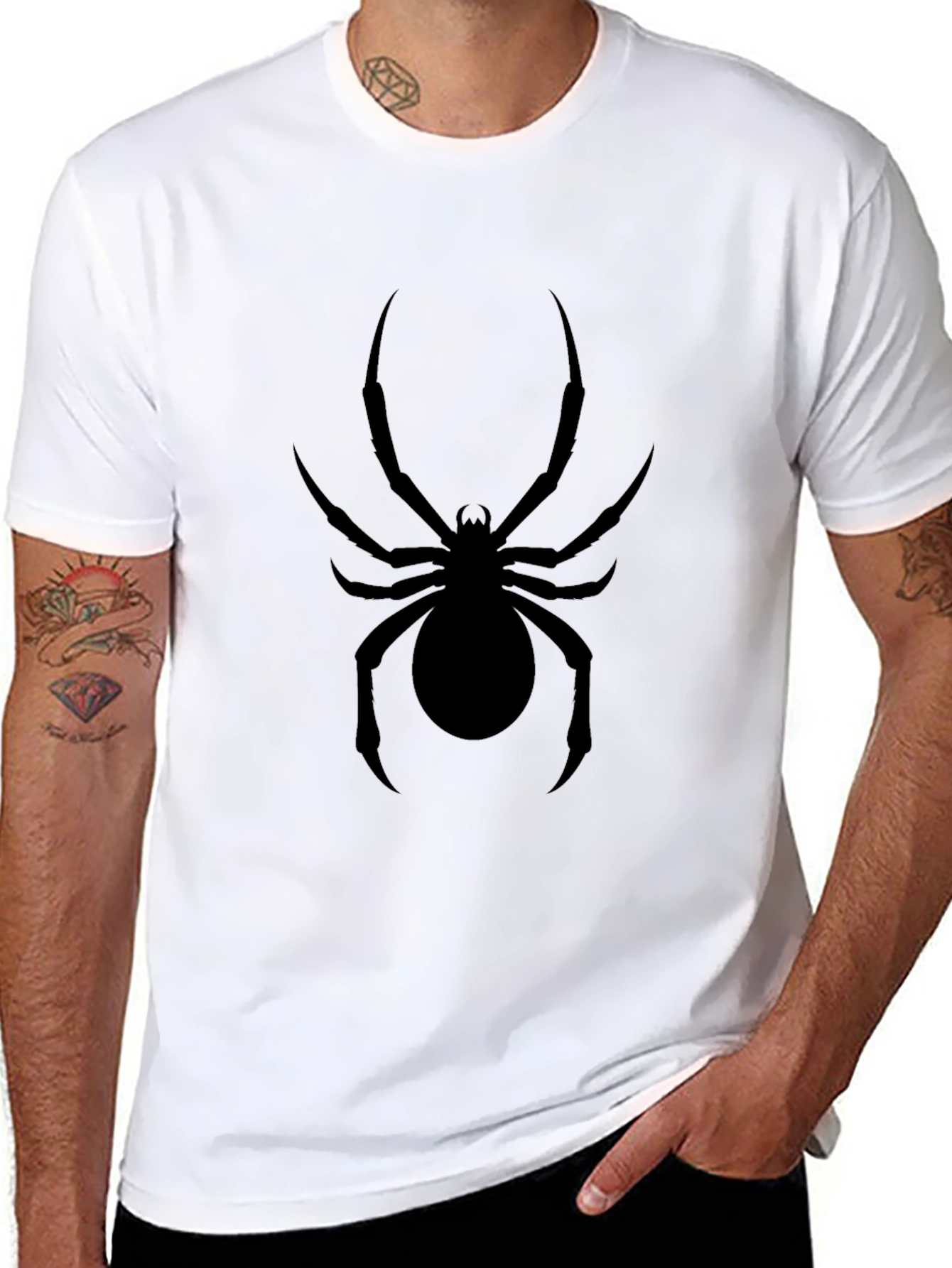 Black Black Spider Graphic Tee - Men's Short Sleeve Shirt view 8