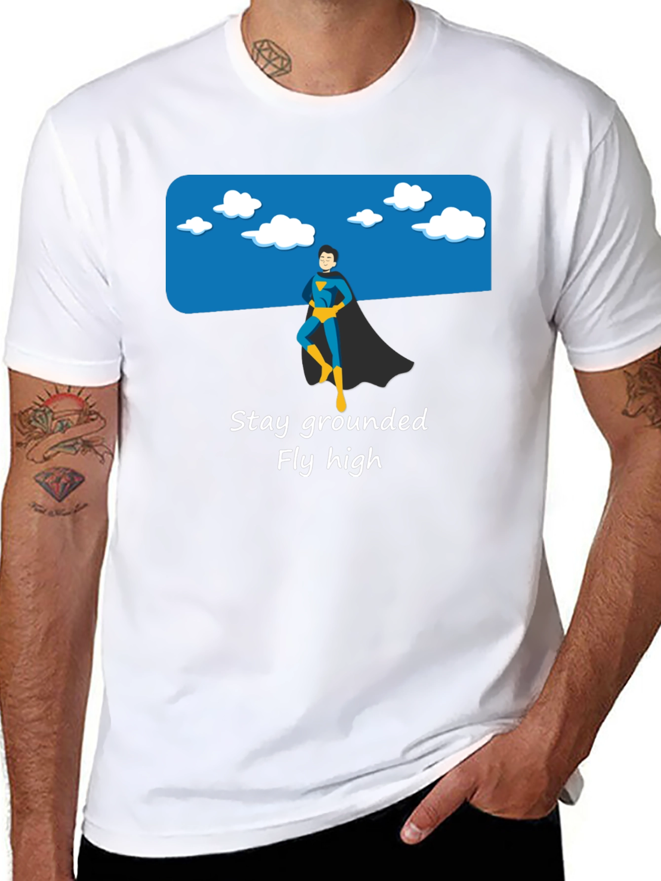 Black Stay Grounded Graphic Tee - Superhero Style view 8