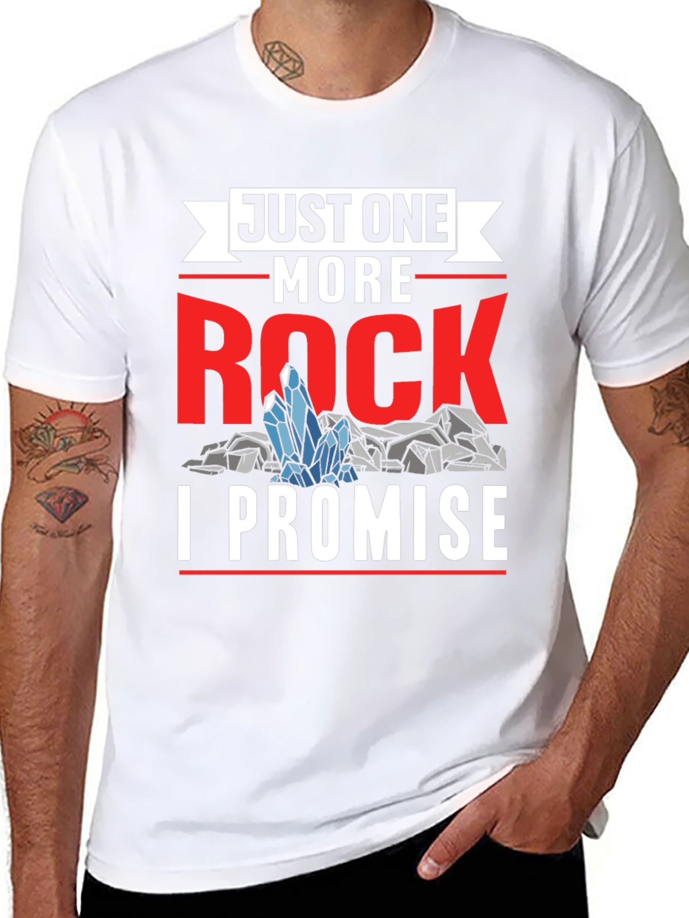 Black Just One More Rock T-Shirt - Geology Humor view 8