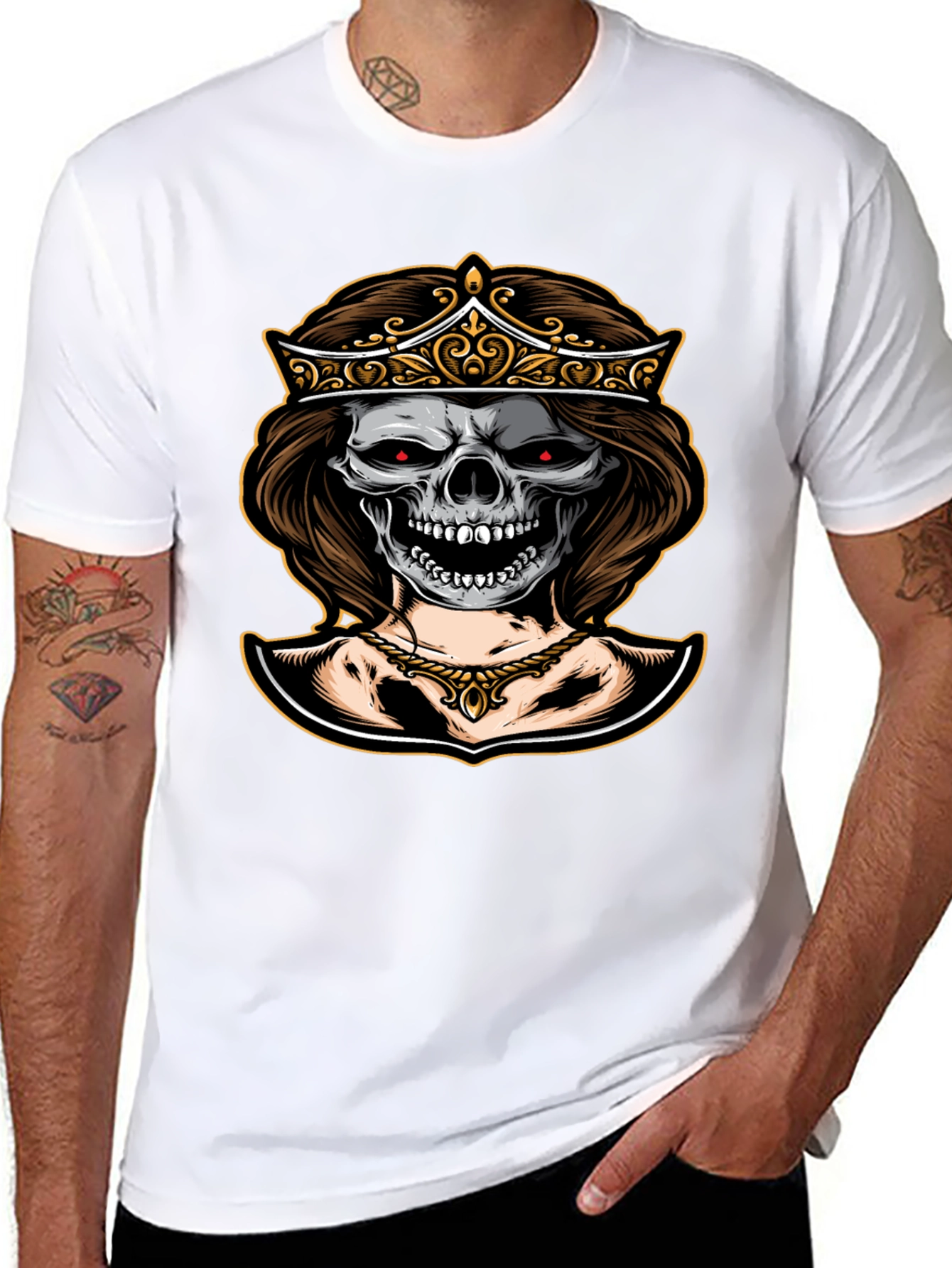 Black Skull Queen Graphic Tee - Dark Humor Fashion view 8