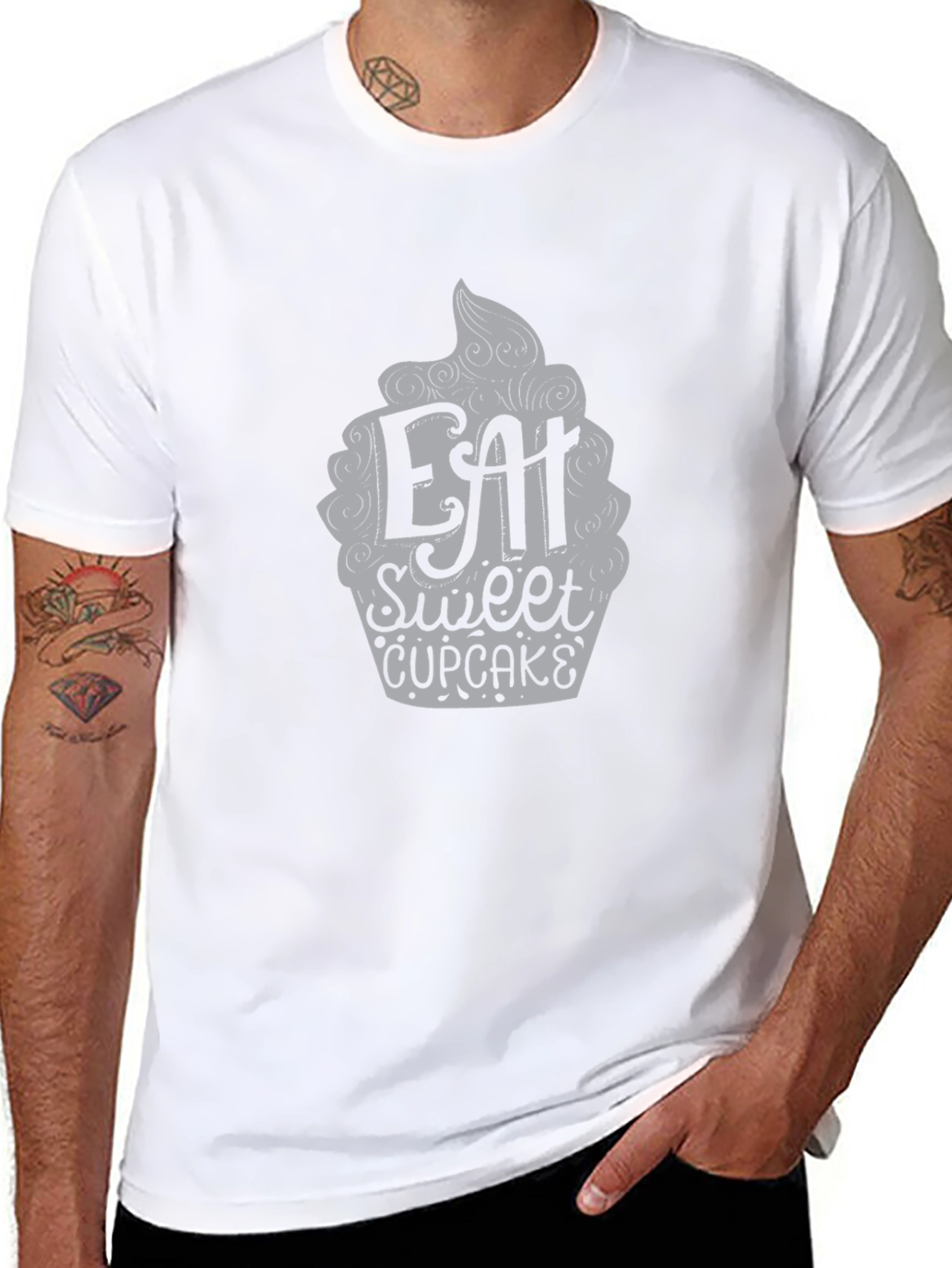 Black Eat Sweet Cupcake Graphic Tee view 8