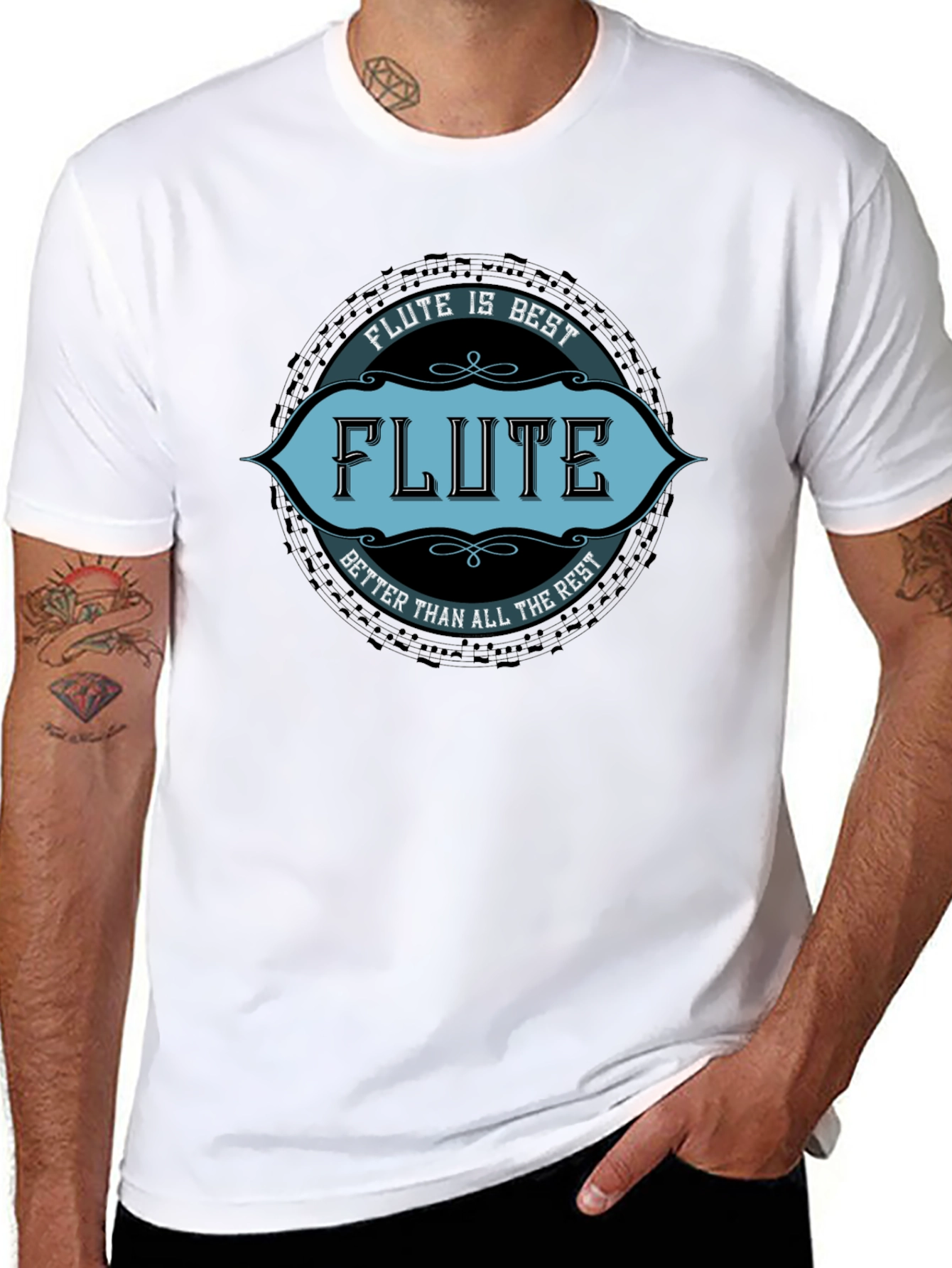 Black Flute is Best T-Shirt - Musician Tee view 8