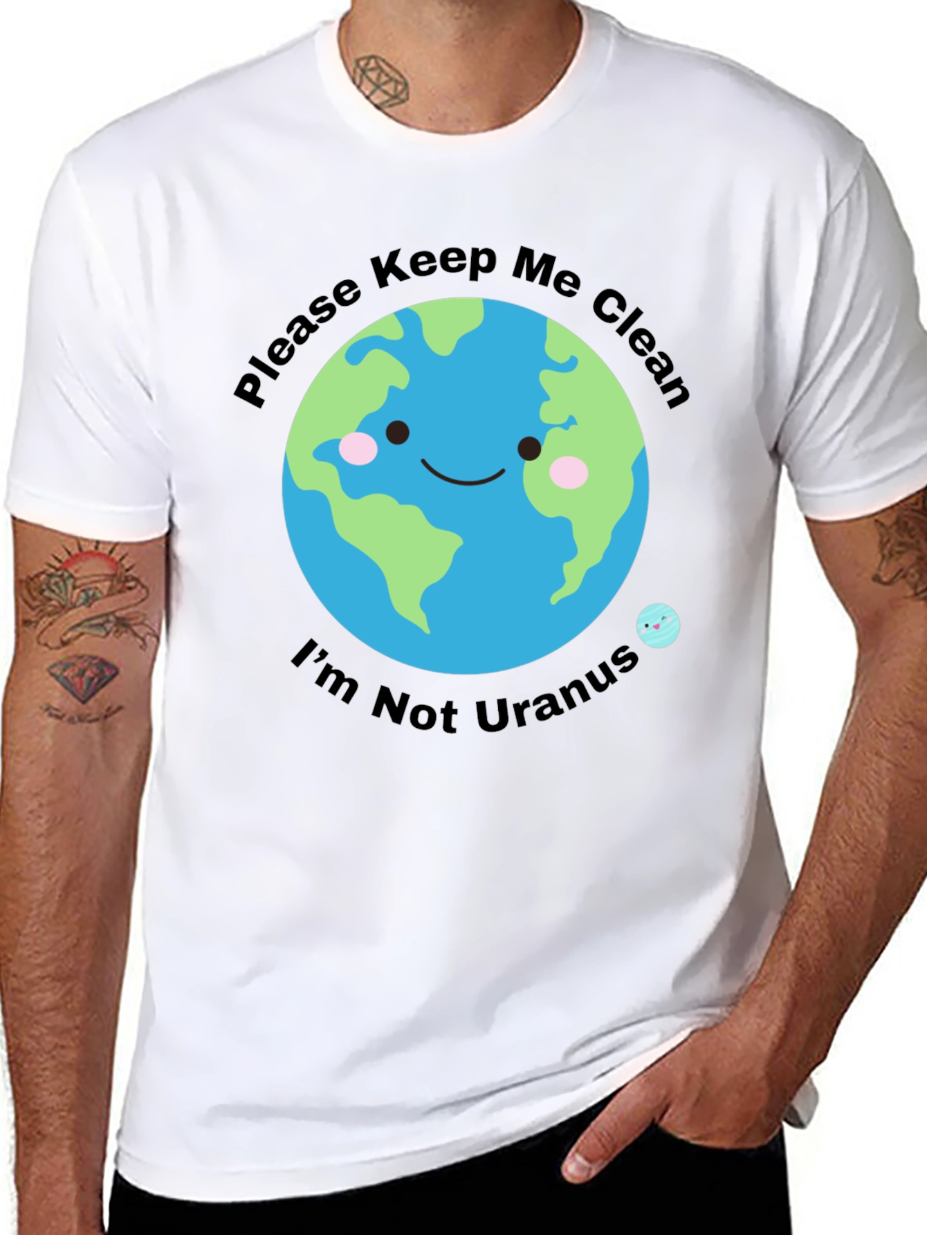 Black Keep Me Clean Earth T-Shirt view 8