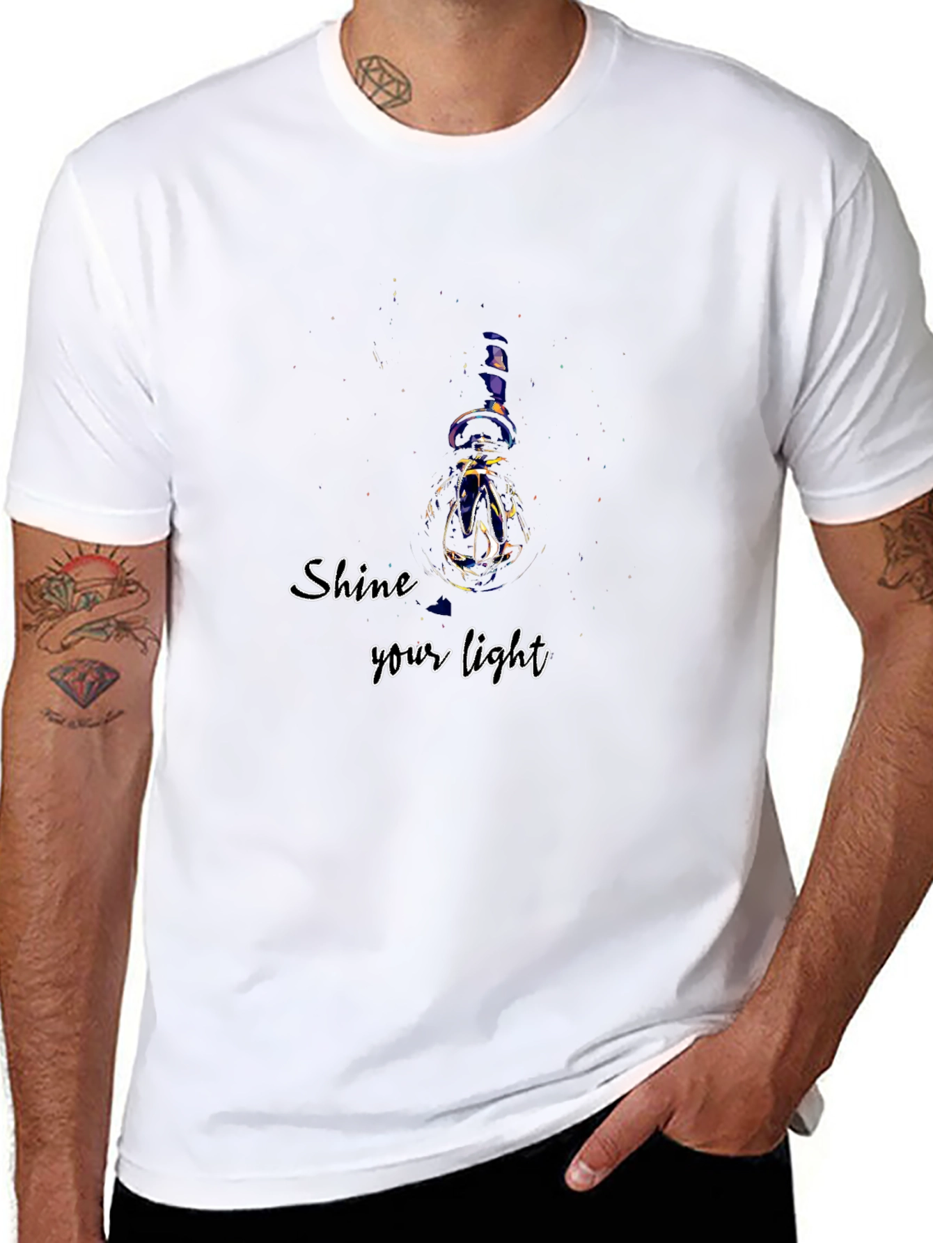 Black Shine Your Light Graphic T-Shirt view 8