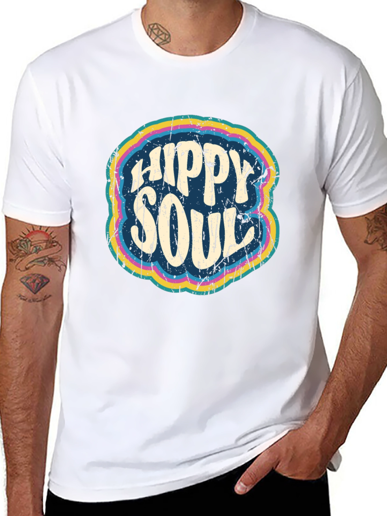 Black Hippy Soul Retro Graphic Tee - Soft Cotton Blend view 8