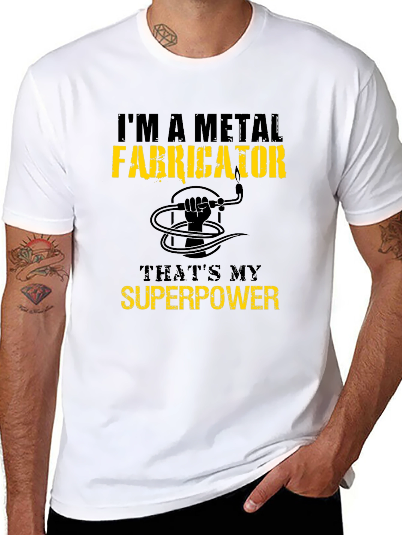 Black Metal Fabricator Superpower T-Shirt - Black view 8