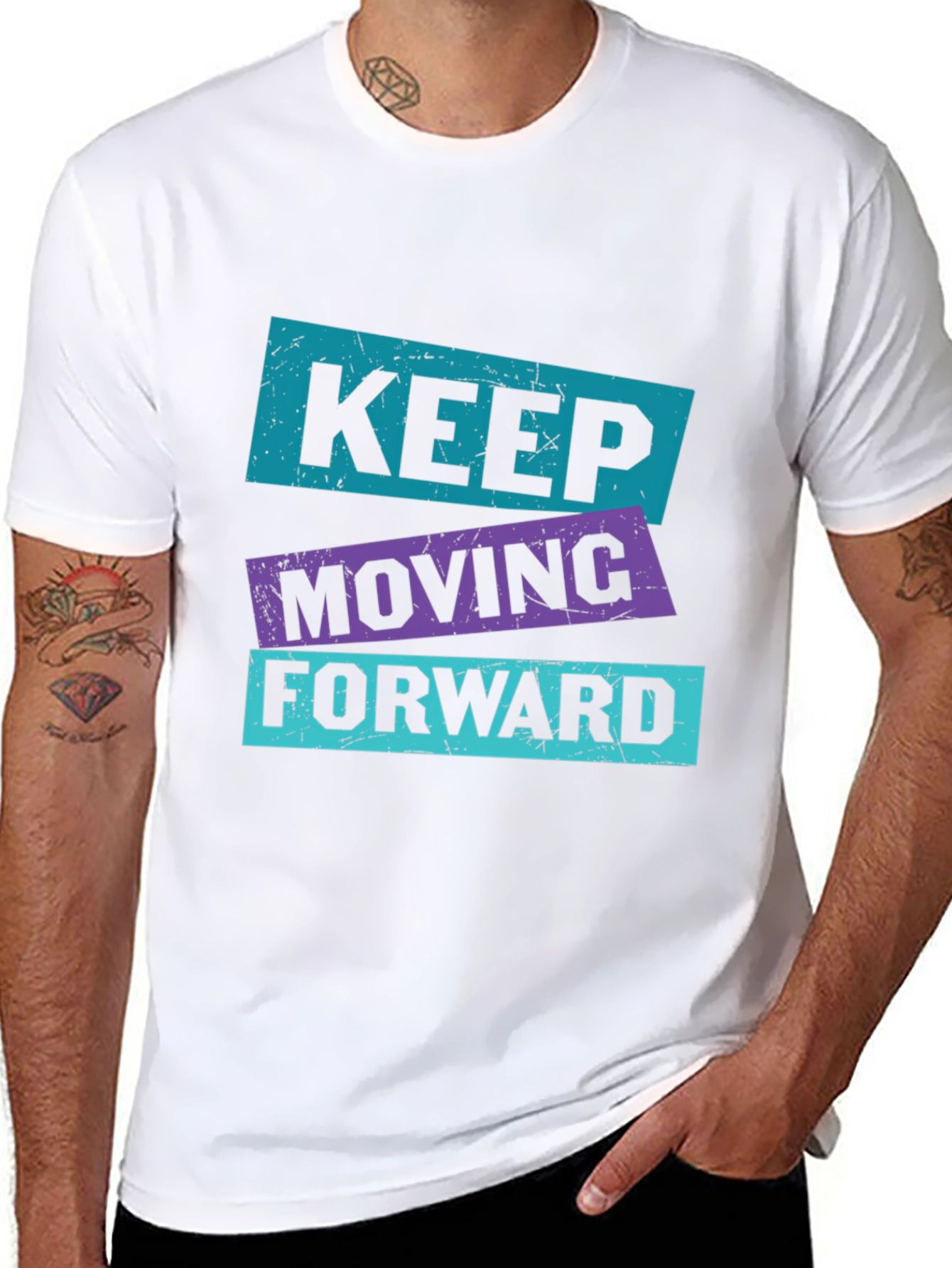 Black Keep Moving Forward Graphic Tee view 8