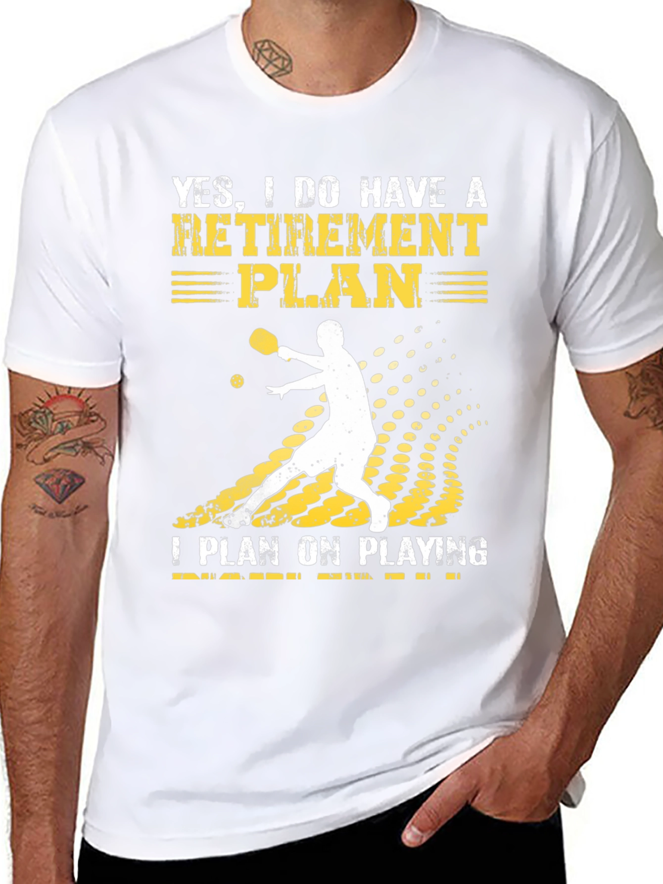 Black Pickleball Retirement Plan T-Shirt view 8