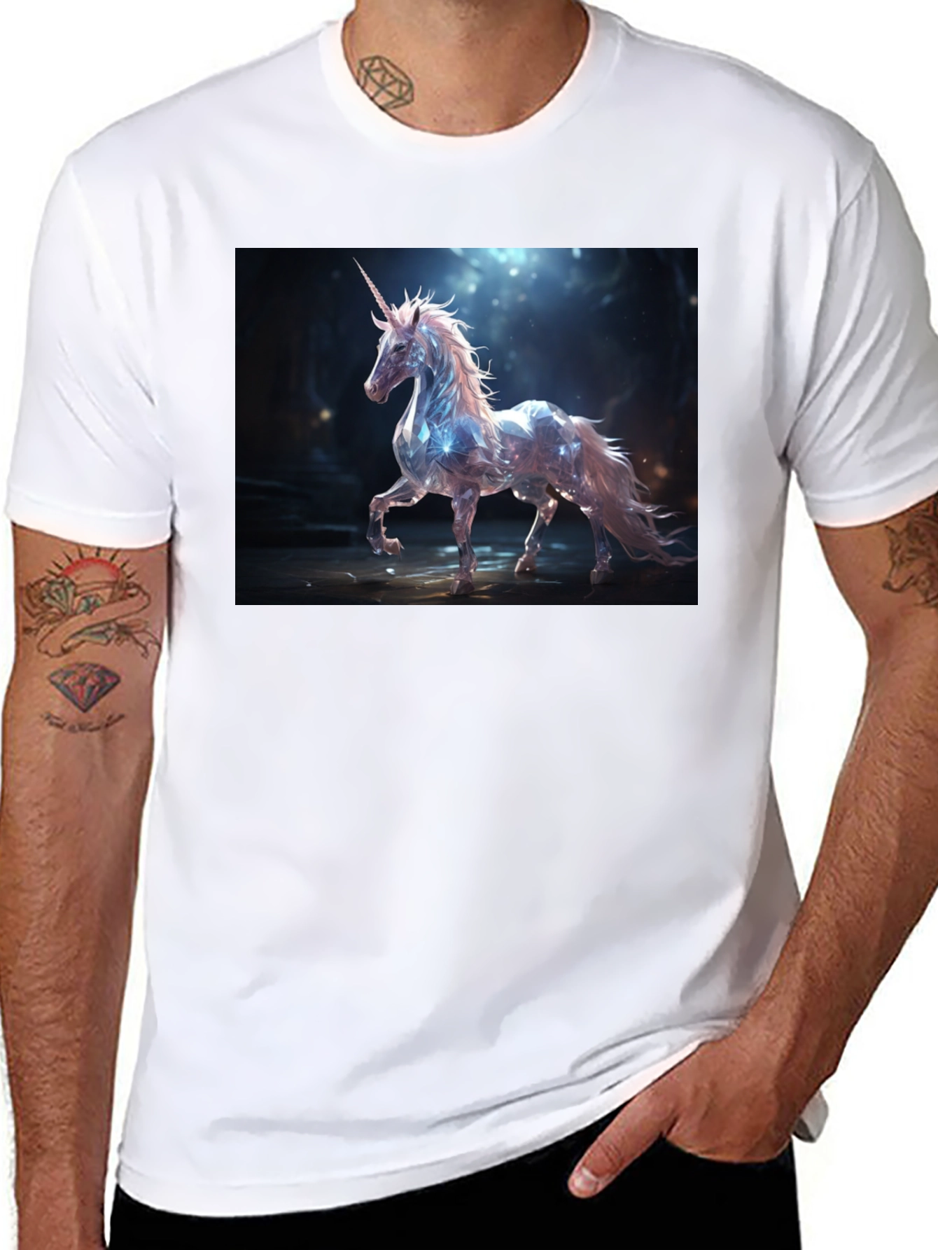 Black Mystical Unicorn Graphic Tee - Black view 8