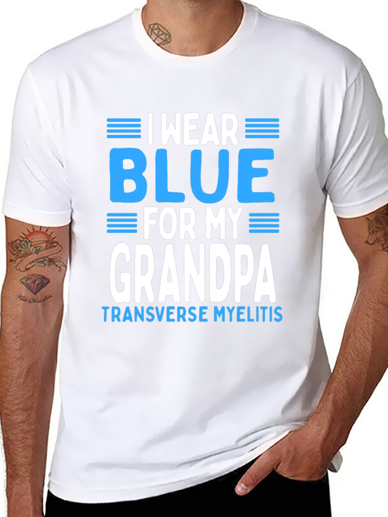 I Wear Blue for My Grandpa T-Shirt - 8