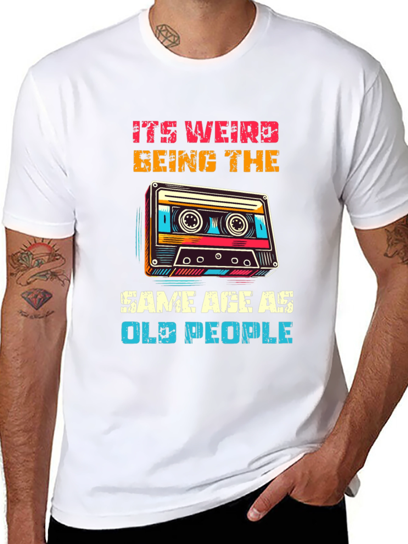 Black Retro Cassette Tape Graphic T-Shirt view 8