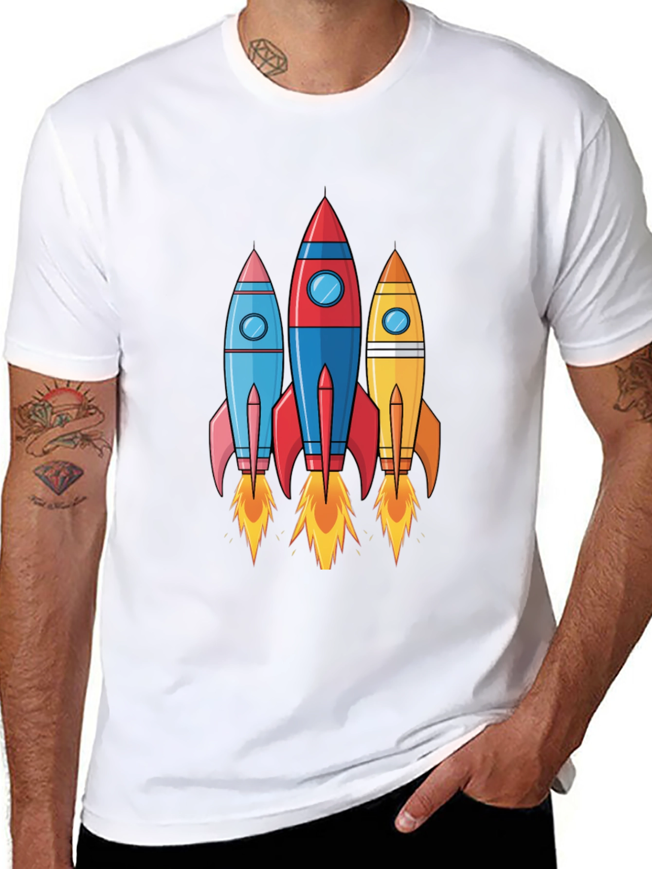 Black Rocket Launch T-Shirt - Space Adventure Design view 8