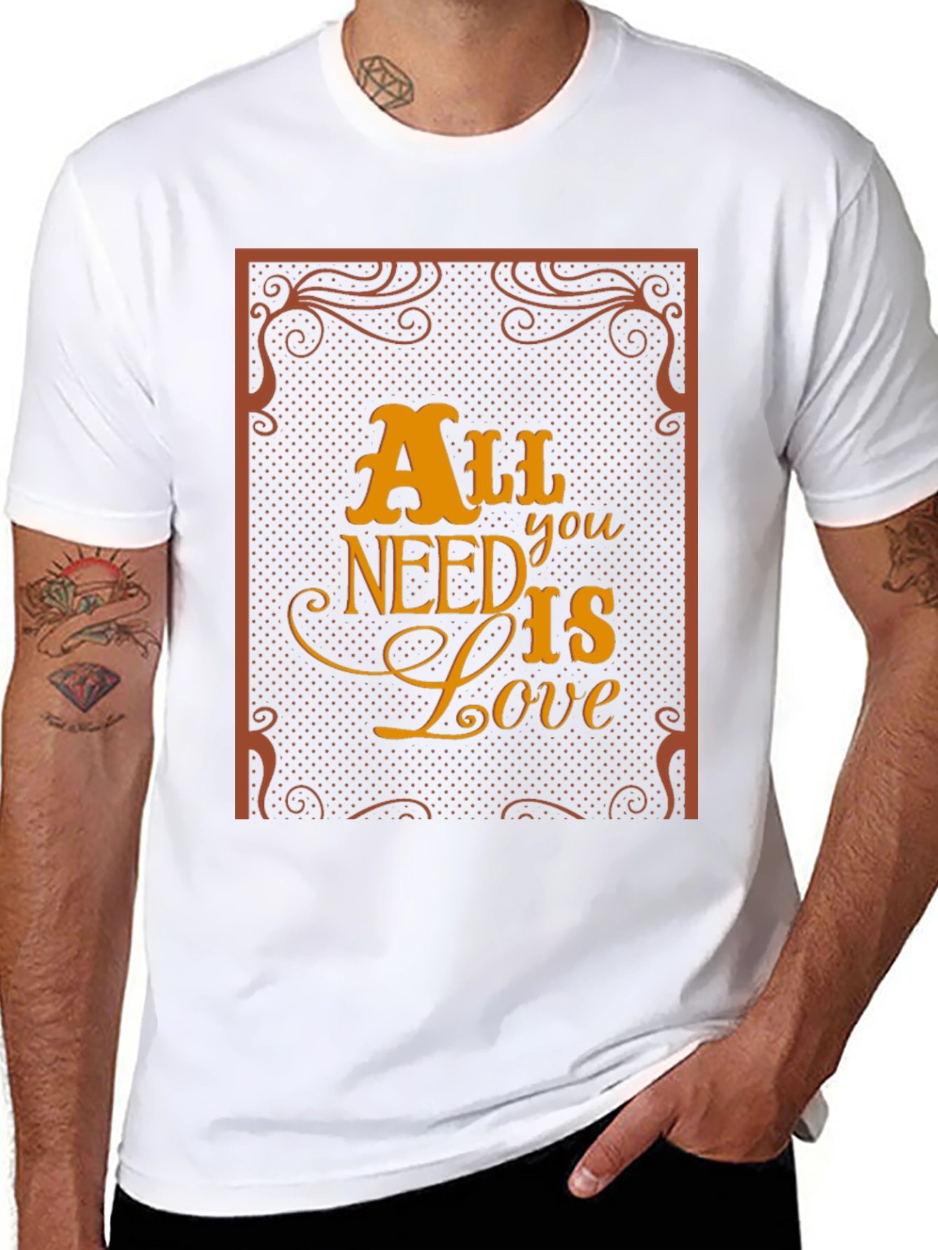 Black All You Need Is Love Graphic Tee view 8
