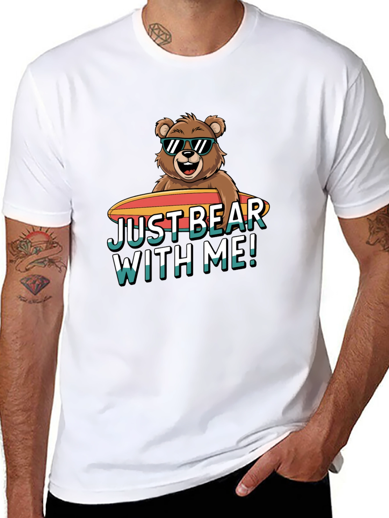 Black Just Bear With Me T-Shirt view 8