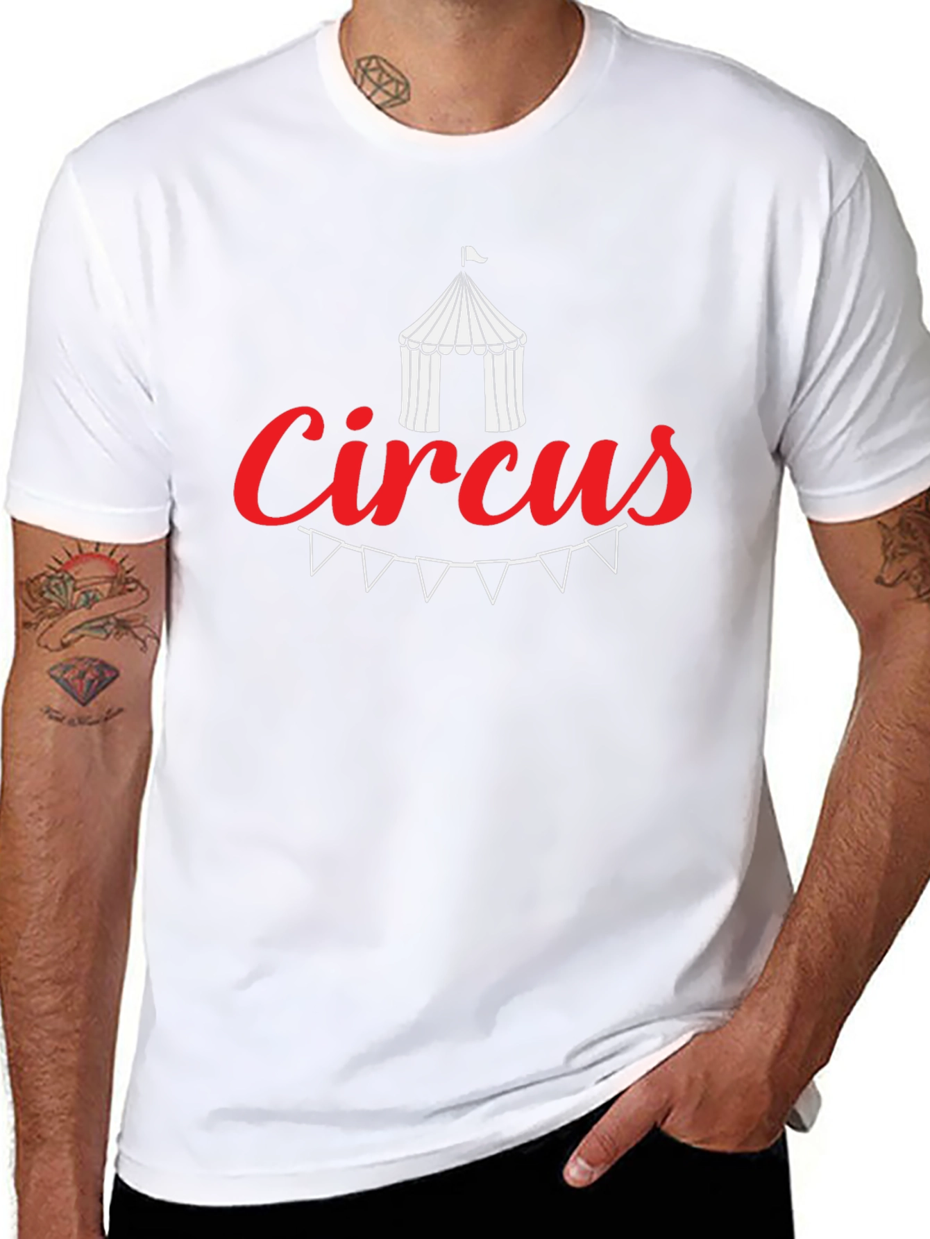 Black Circus Theme Graphic Tee - Soft Cotton Blend view 8