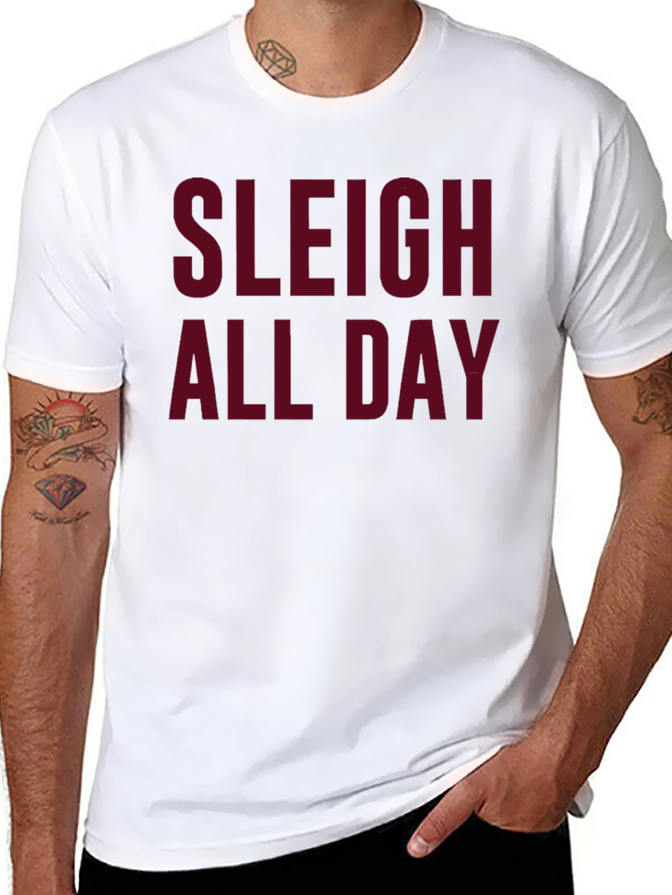 Black Sleigh All Day Christmas Graphic Tee view 8