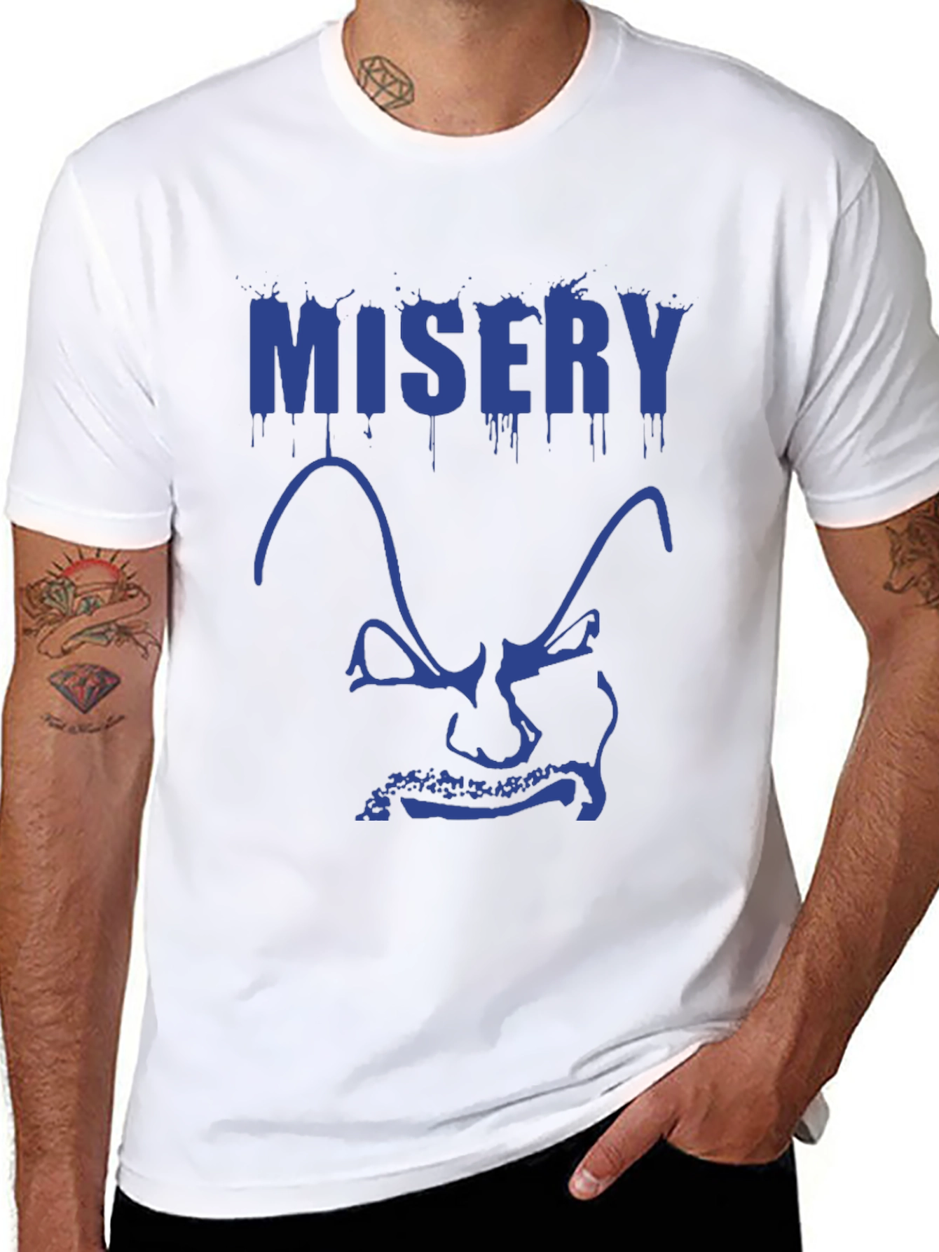 Black Misery Graphic Tee - Men's Short Sleeve Black T-Shirt view 8