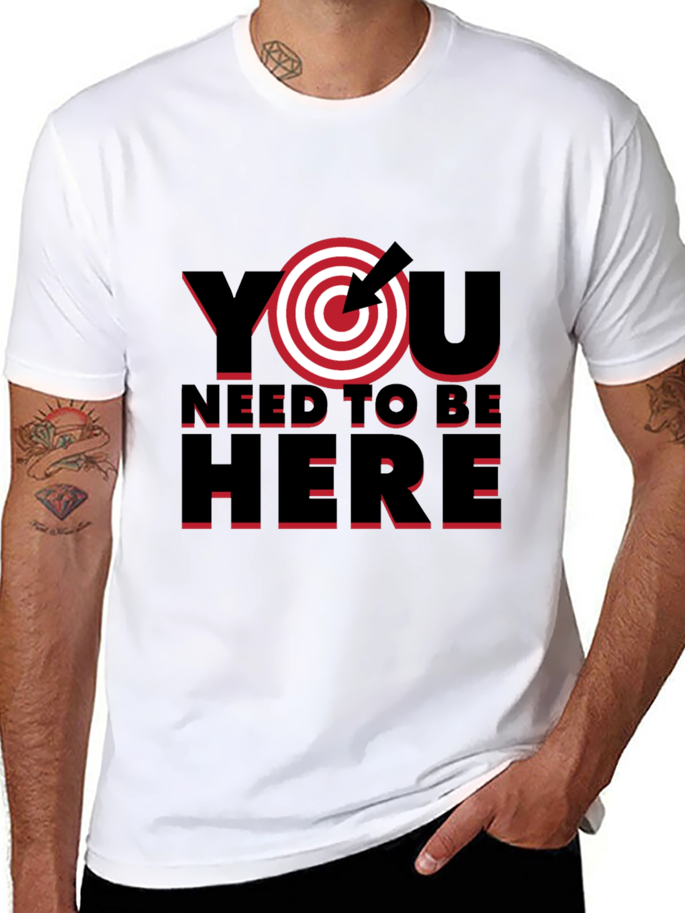 Black Target Practice T-Shirt - You Need To Be Here Tee view 8