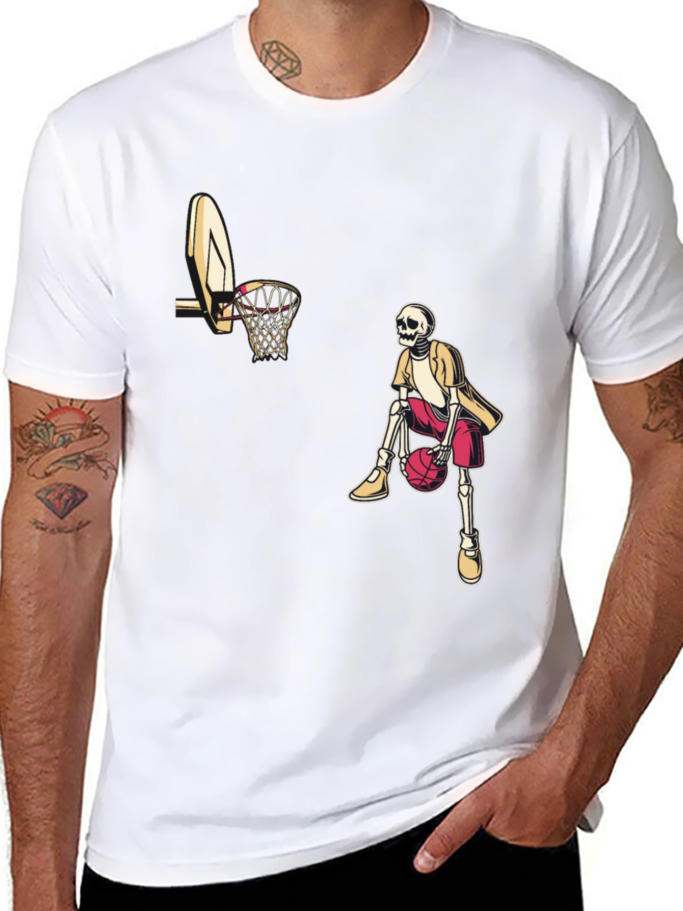 Black Skeleton Baller Black Graphic Tee view 8