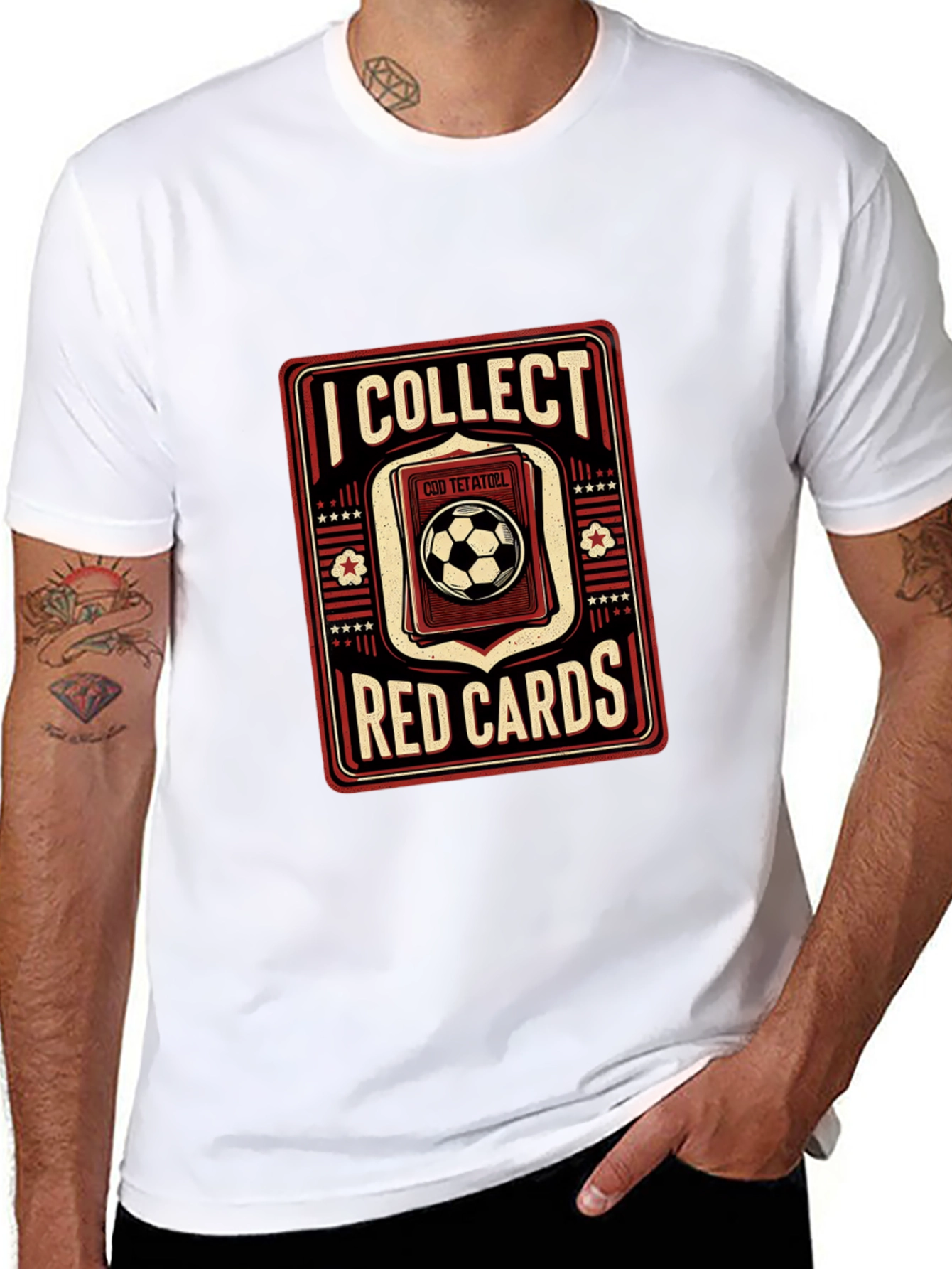 Black I Collect Red Cards Soccer T-Shirt view 8