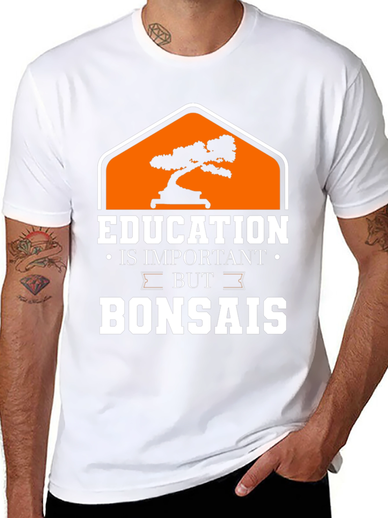 Black Education Bonsai Graphic T-Shirt view 8