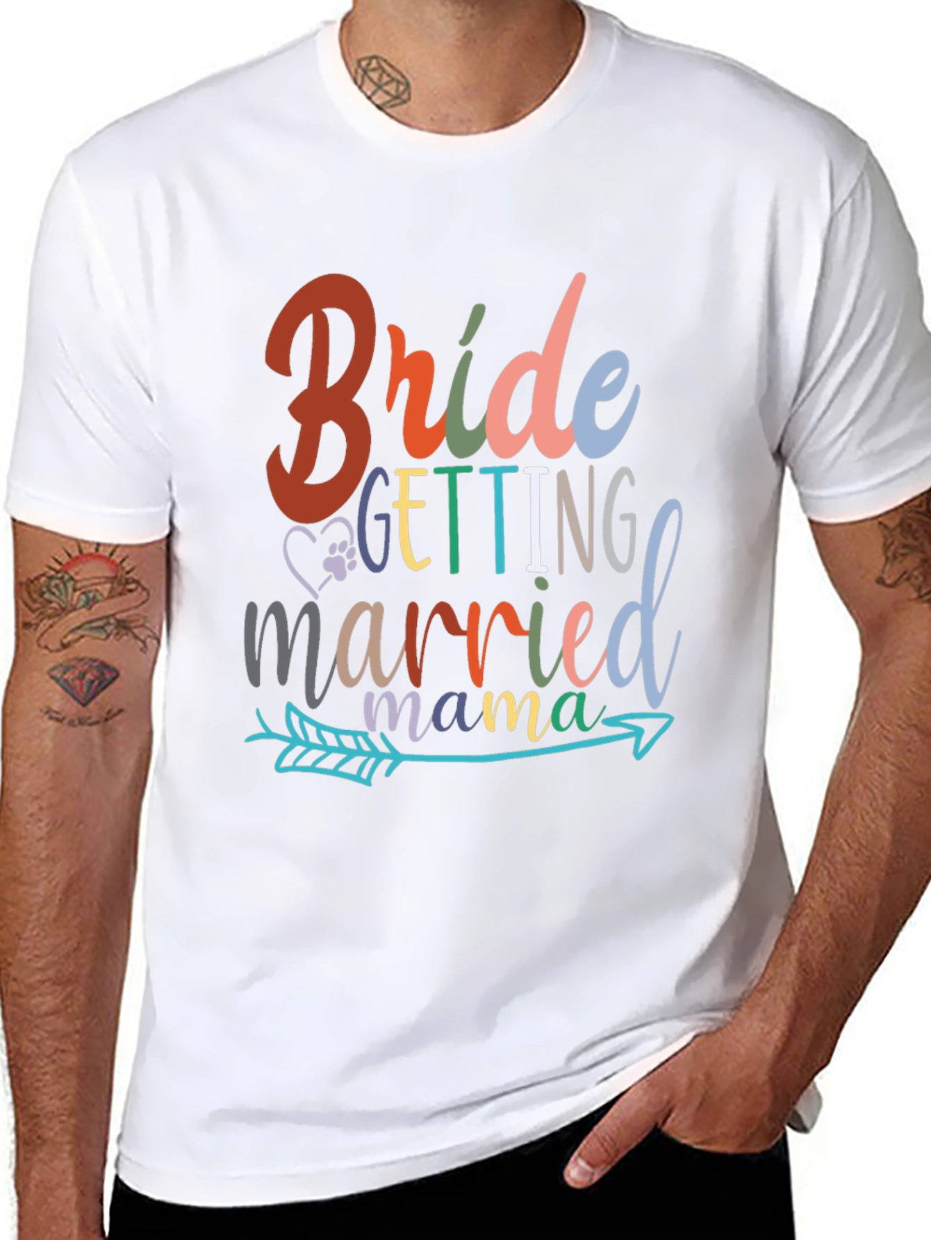 Black Bride Getting Married Mama T-Shirt view 8