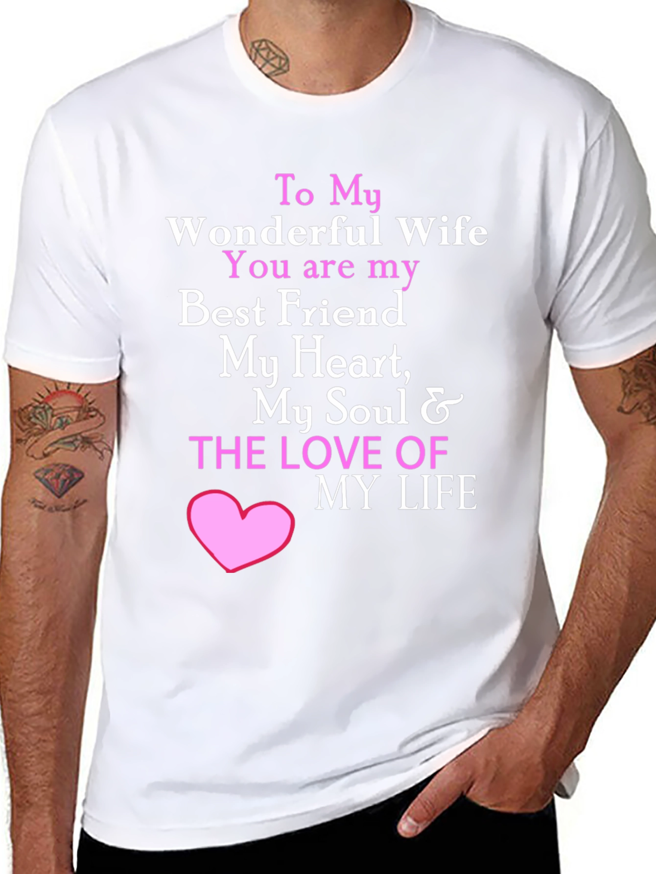 Black Wonderful Wife T-Shirt - I Love My Wife view 8