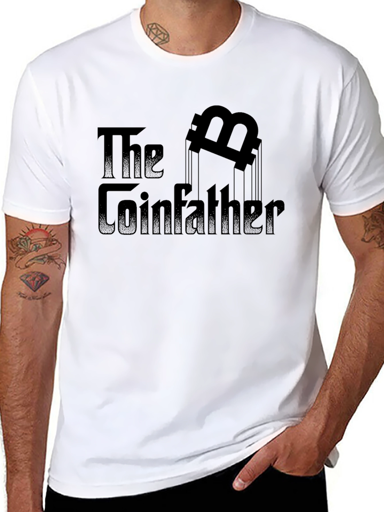 Black The Coinfather T-Shirt - Bitcoin Crypto Tee view 8