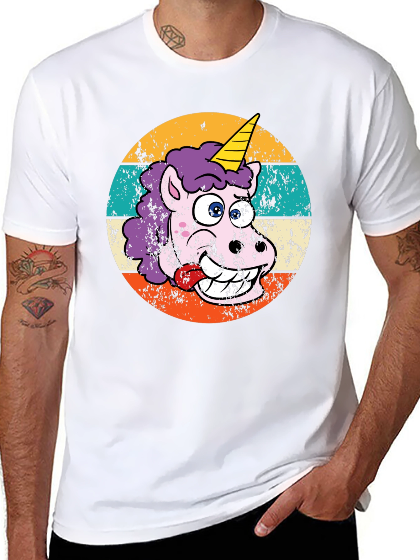 Black Funny Unicorn T-Shirt view 8