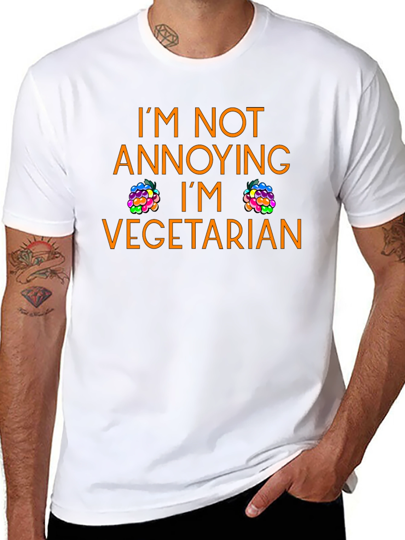 Black Funny Vegetarian T-Shirt - I'm Not Annoying! view 8