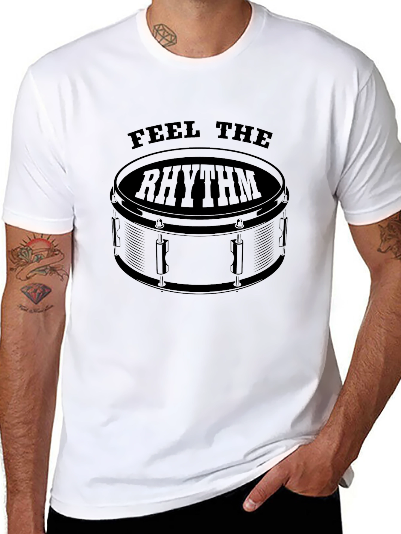 Feel The Rhythm Drum T-Shirt - Black - 8