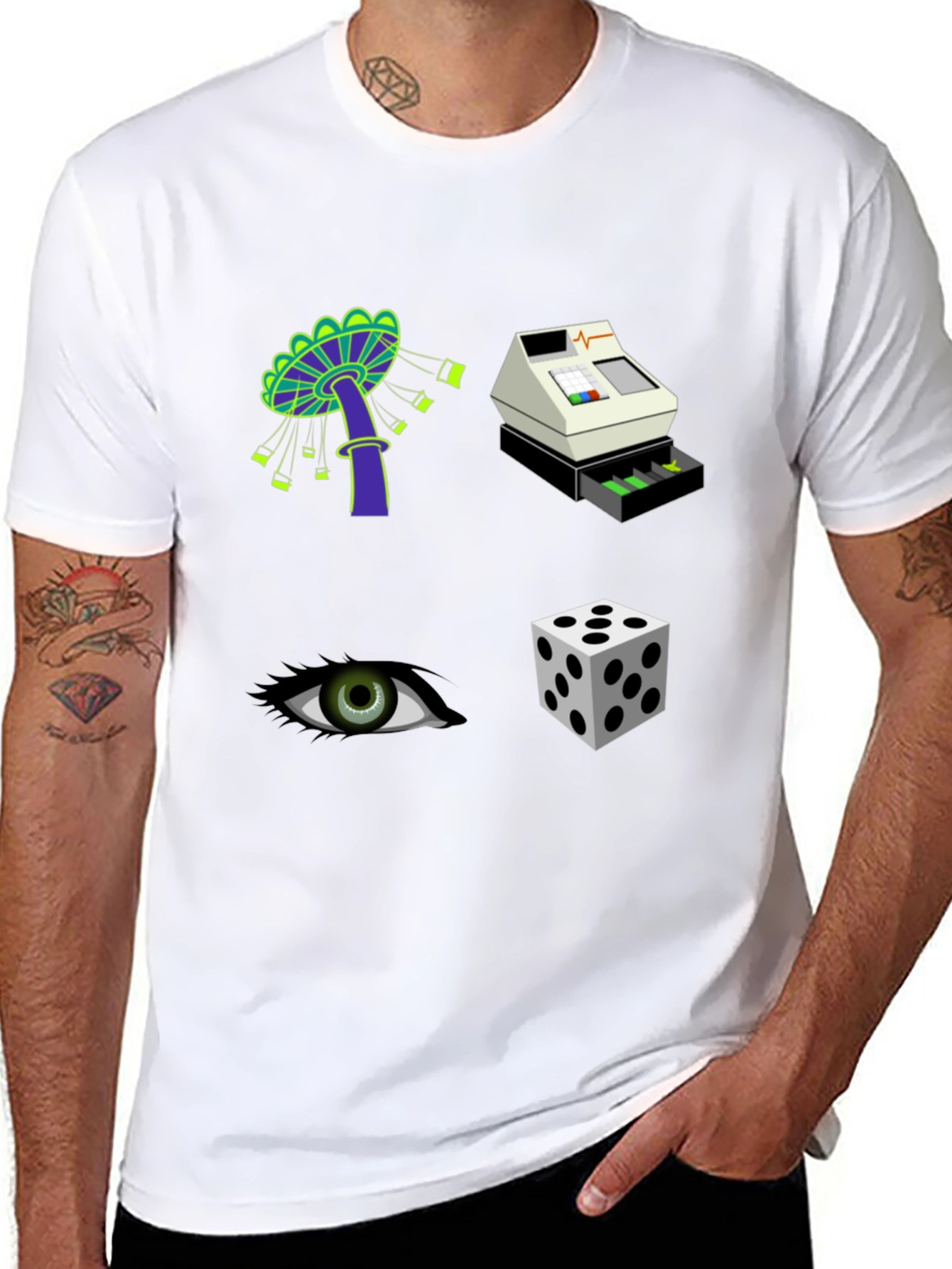 Black Novelty Graphic Print T-Shirt view 8