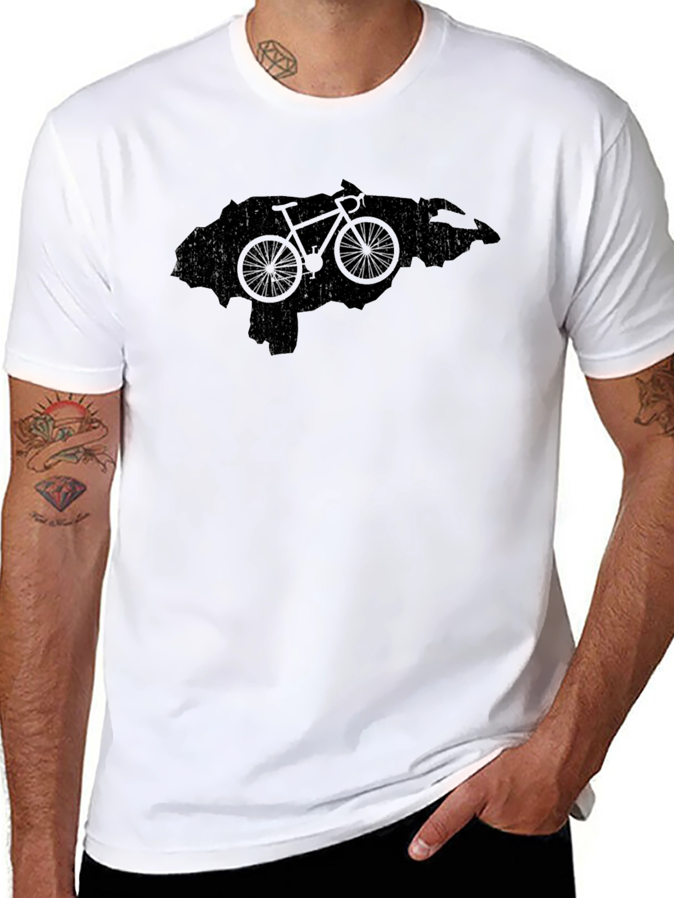Black Honduras Bike Graphic T-Shirt view 8