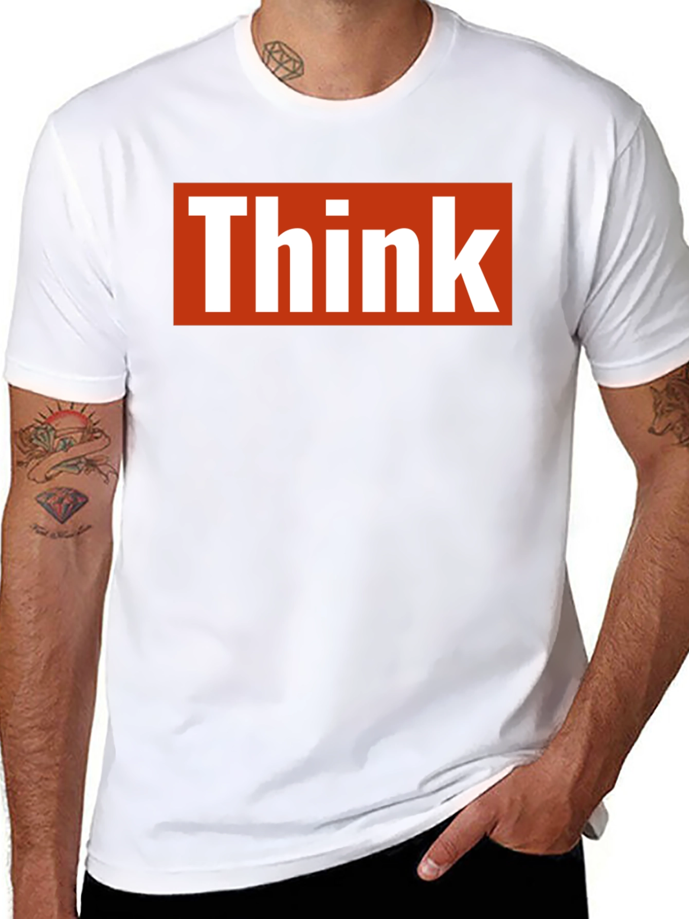Black Think T-Shirt - Bold Graphic Tee view 8