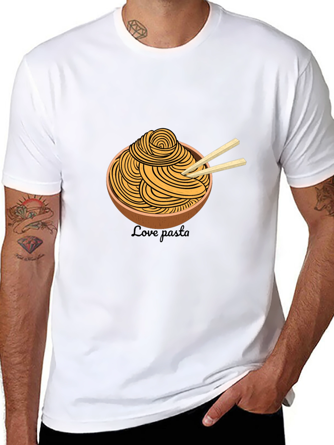 Black Pasta Lover T-Shirt - Unique Graphic Tee view 8