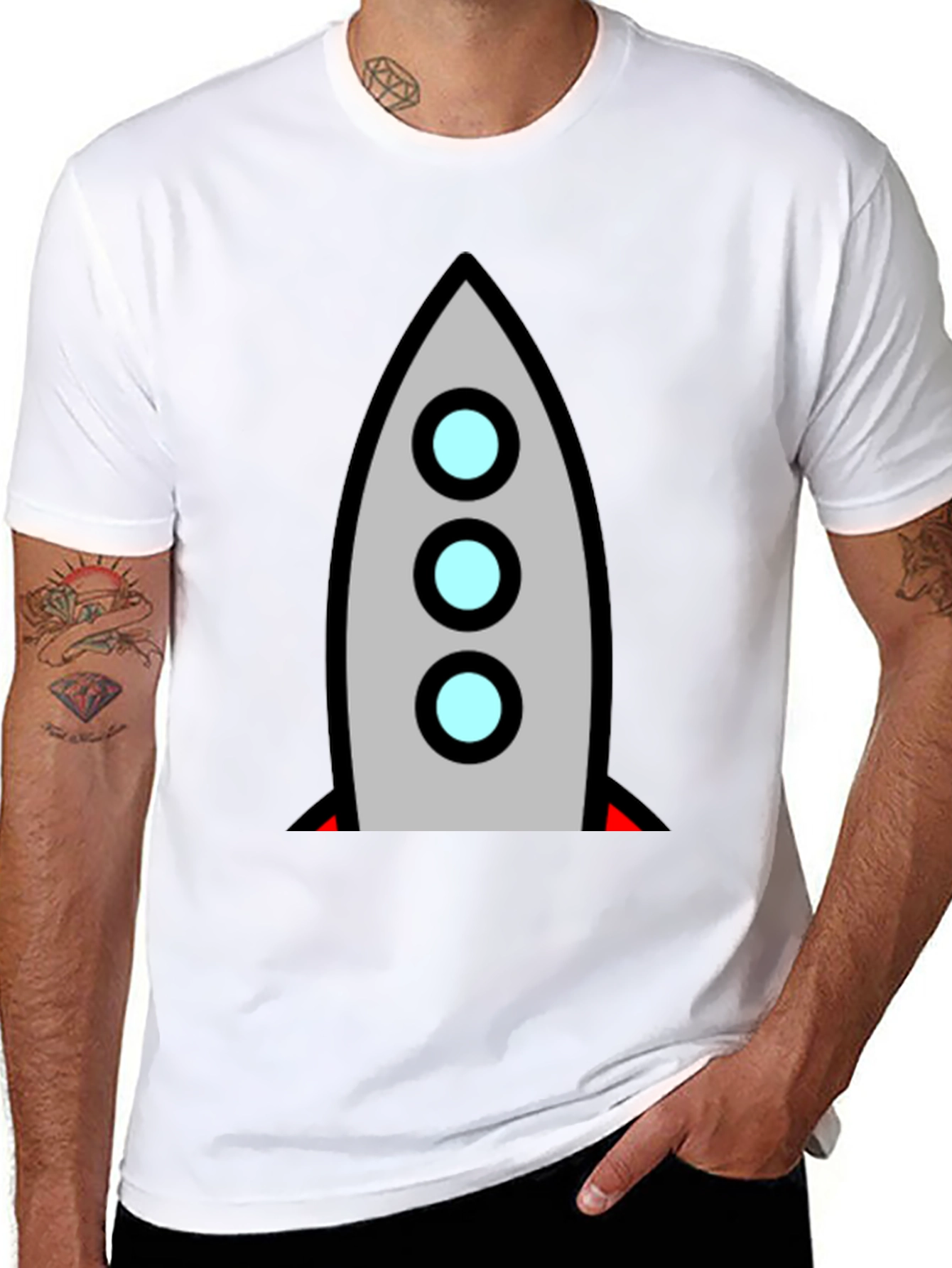 Black Rocket Graphic Tee - Retro Space Adventure view 8